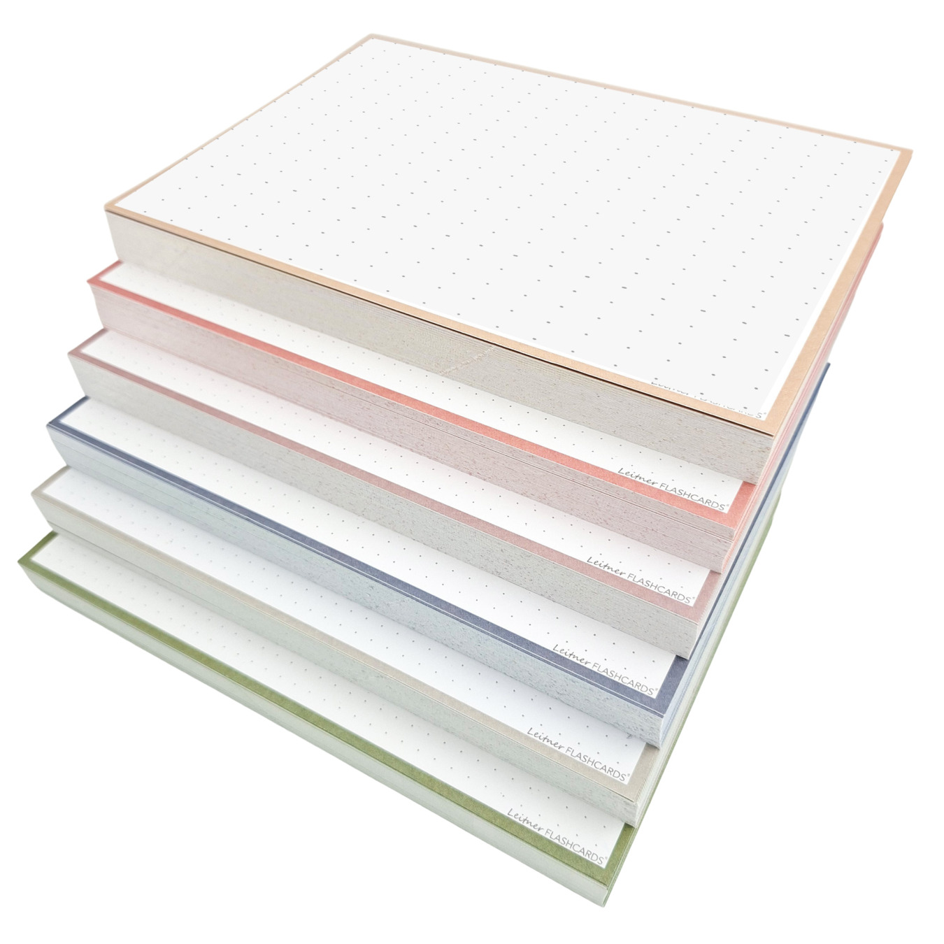 300 Leitner Flashcards Karteikarten Set mit 6 Päckchen A5 Erdfarben