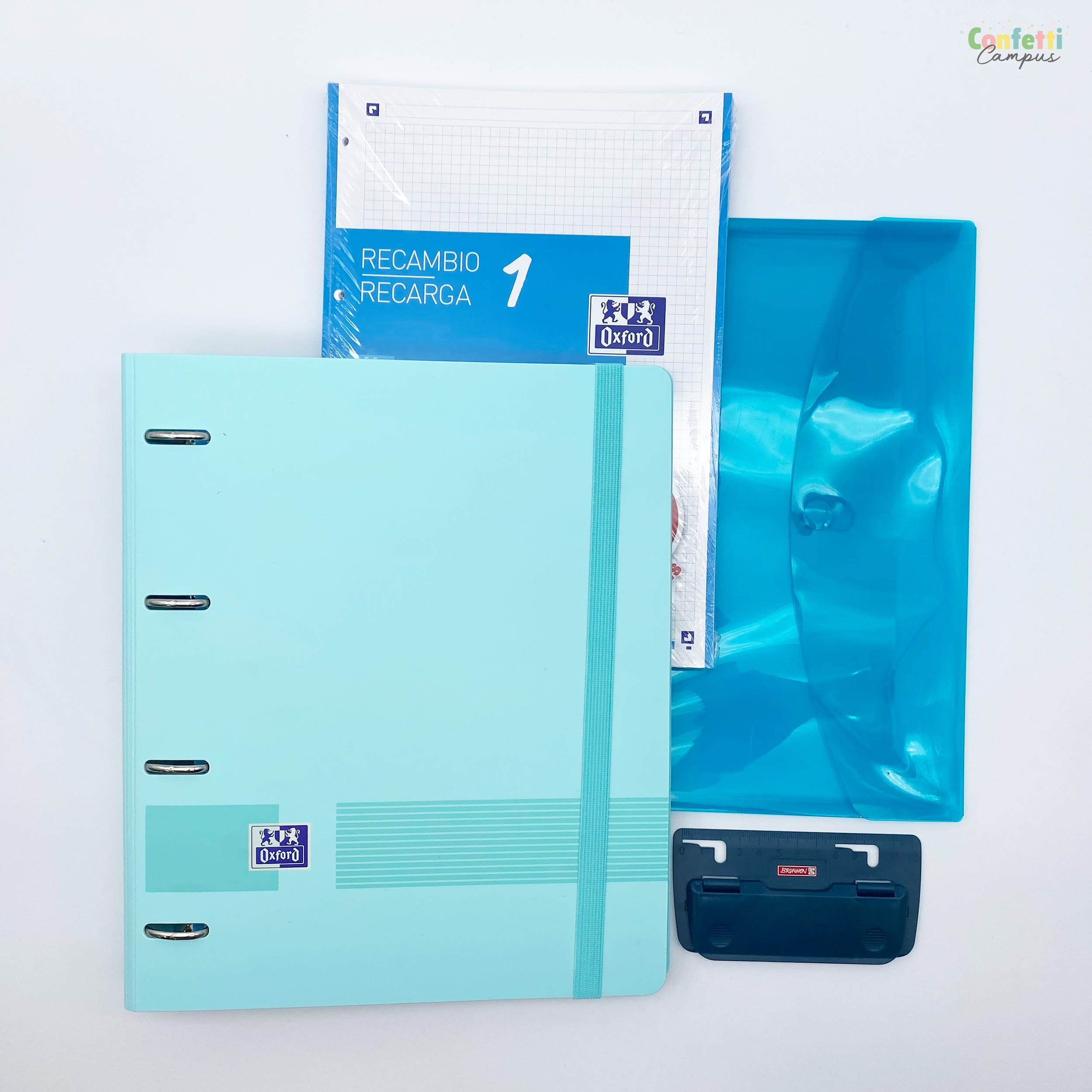 Gefüllter Ringordner mit Register Einlagen Confetti Campus