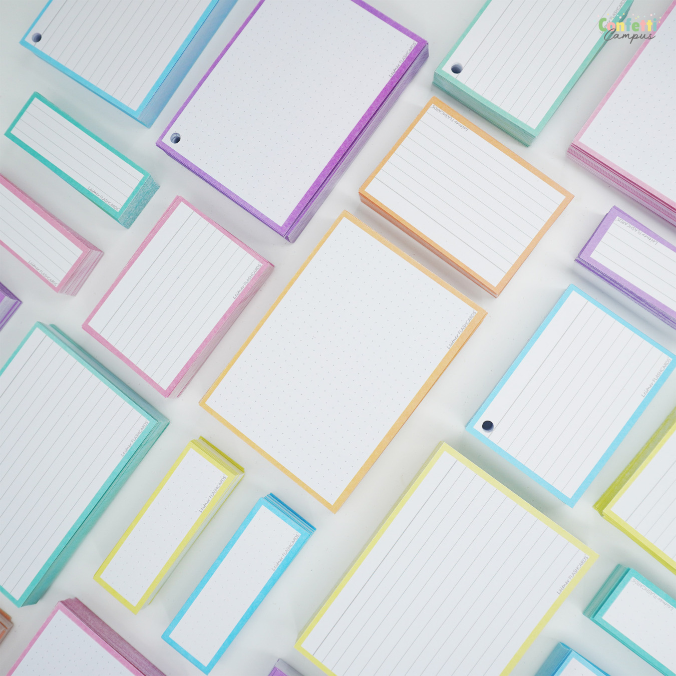 Leitner Flashcards Karteikarten A6 Pastell Pfirsich Dotted