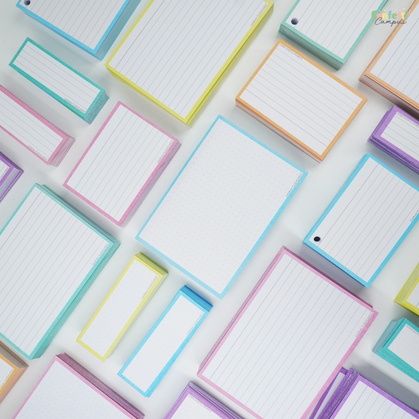Leitner Flashcards Karteikarten A6 Pastell Blau Dotted