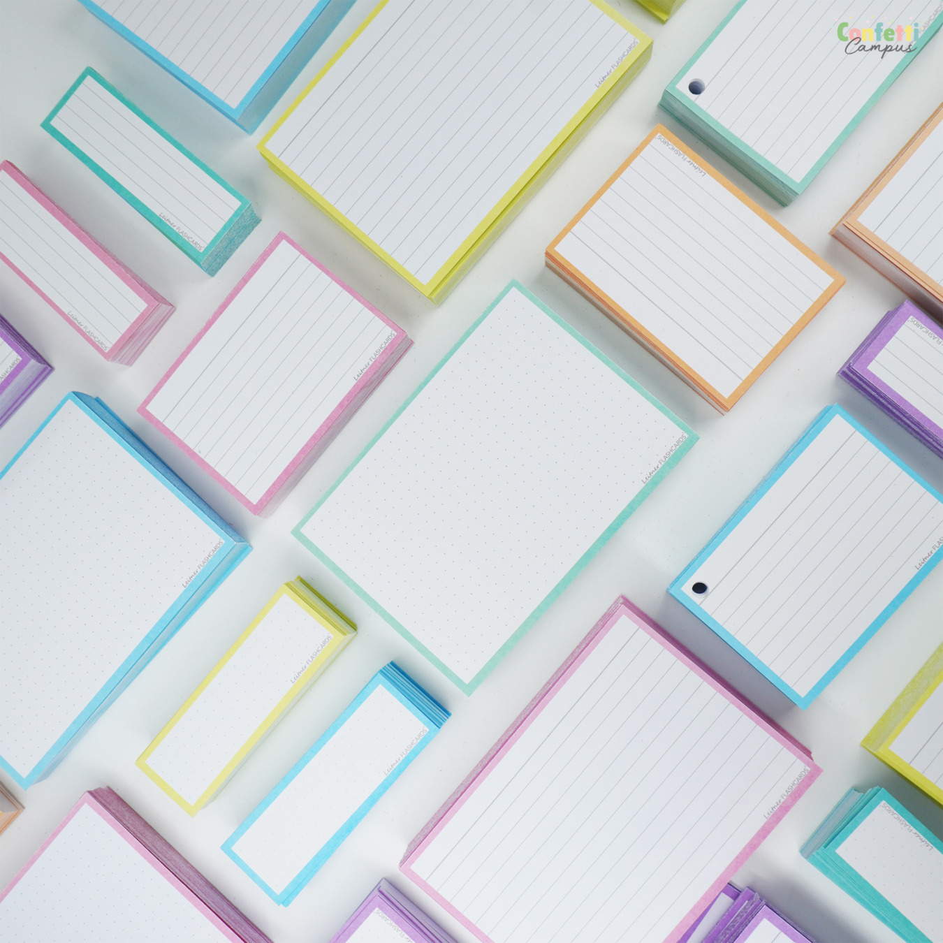 Leitner Flashcards Karteikarten A6 Pastell Mint Dotted