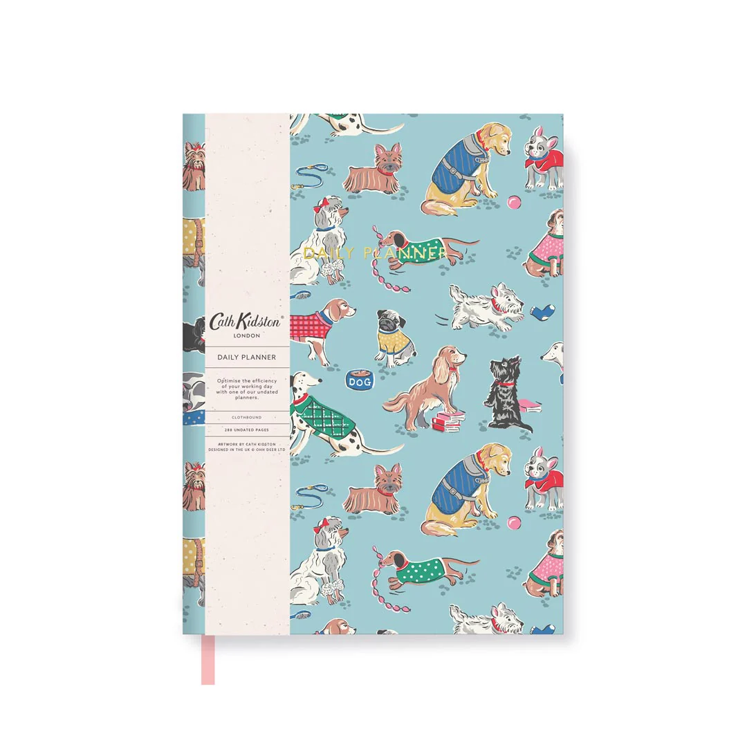OHH DEER Tagesplaner A5 Wolkenblau Dogs Edition