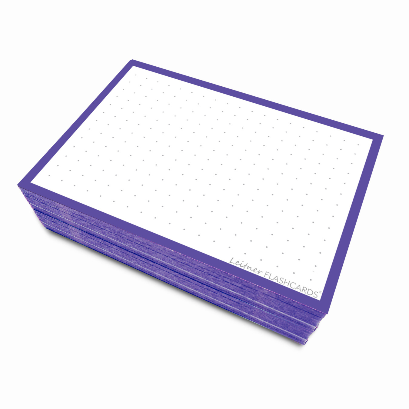 Leitner Flashcards Karteikarten A7 Lila Dotted