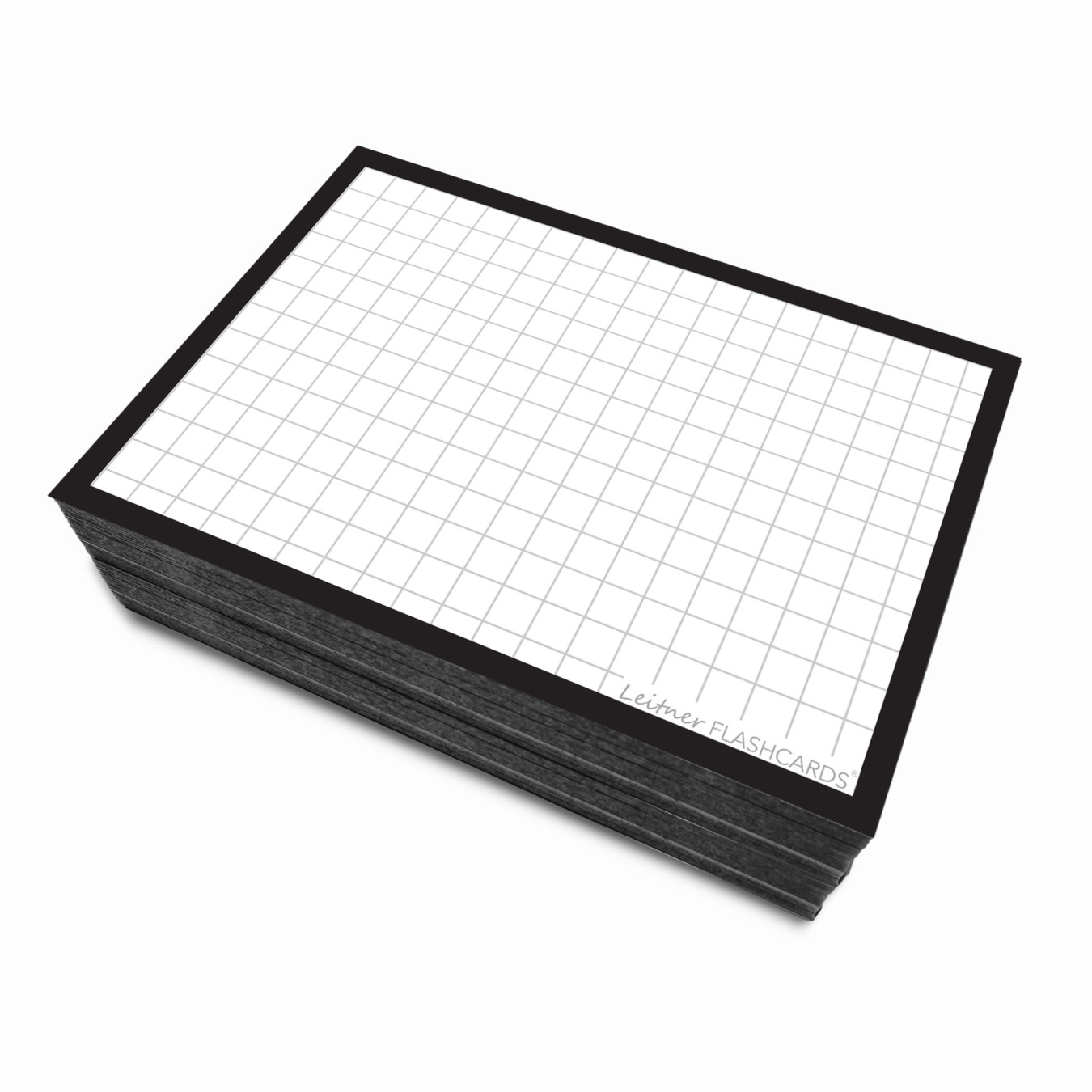 Karierte Karteikarten Schwarz a7