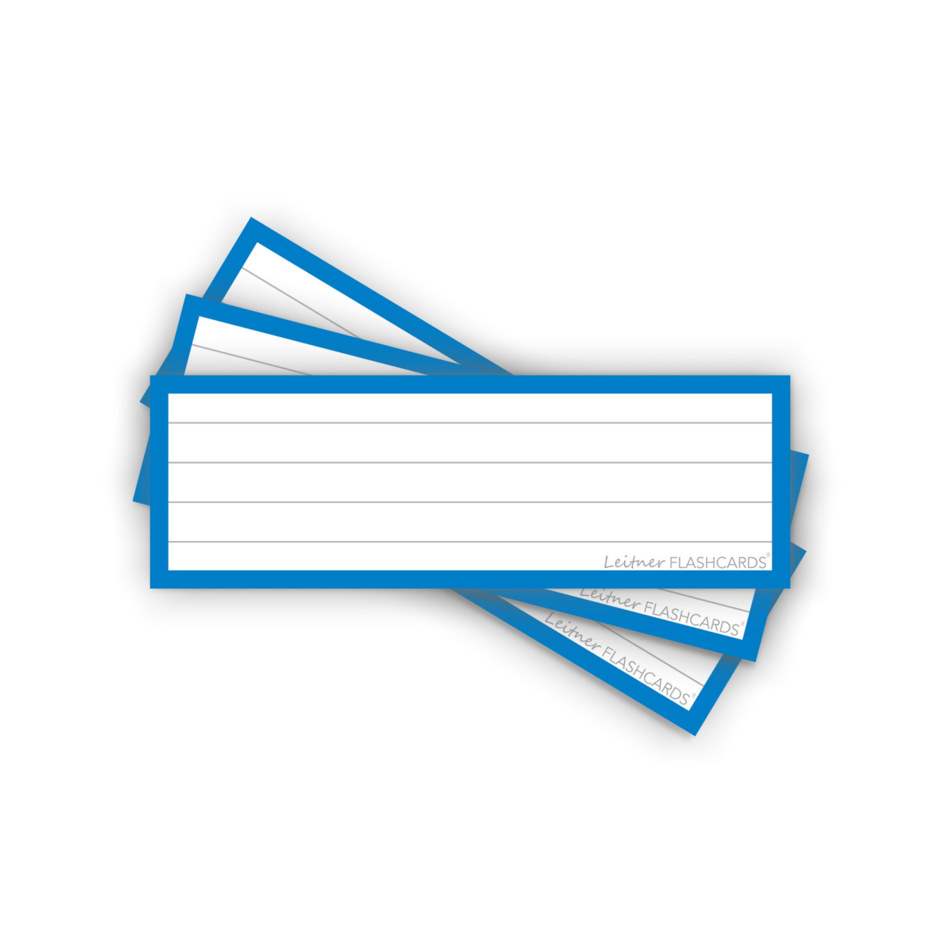 Leitner Flashcards Karteikarten Vokabeln Blau Liniert