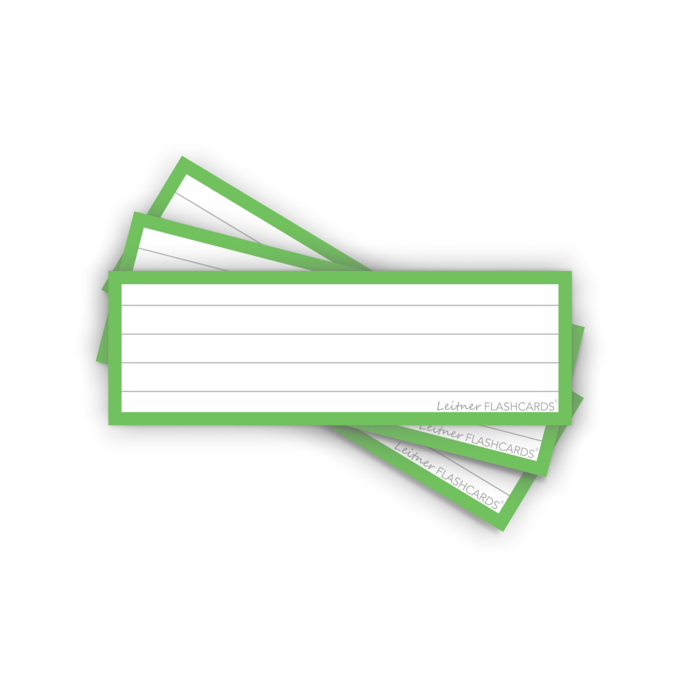 Leitner Flashcards Karteikarten Vokabeln Grün Liniert