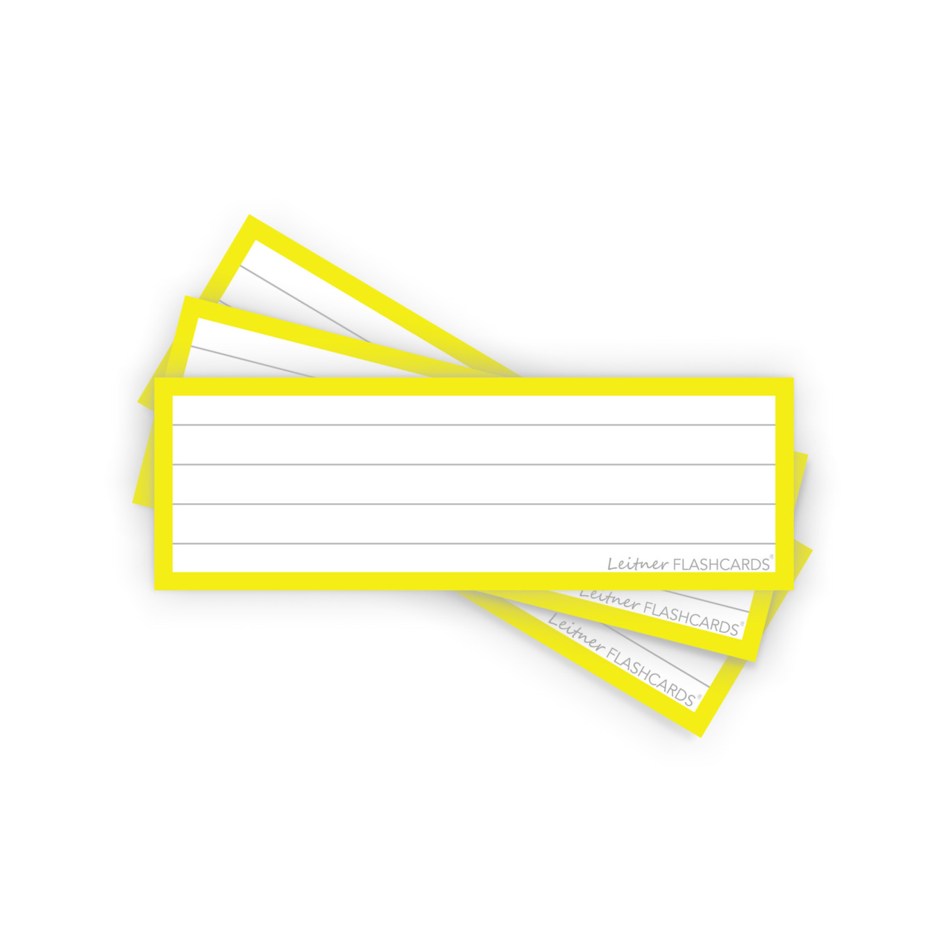 Leitner Flashcards Karteikarten Vokabeln Gelb Liniert