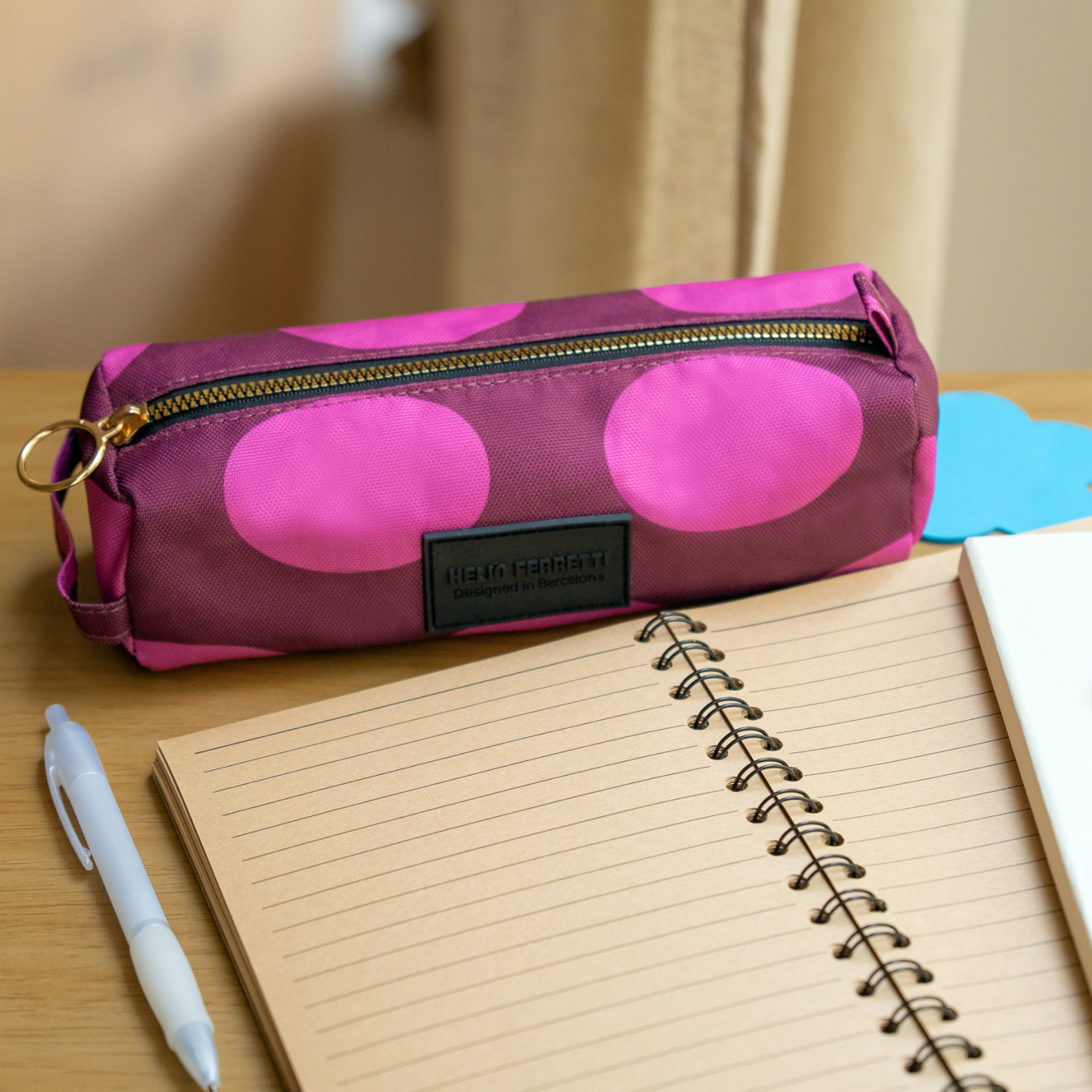 HELIO FERRETTI Federmappe Dots Pink Wine