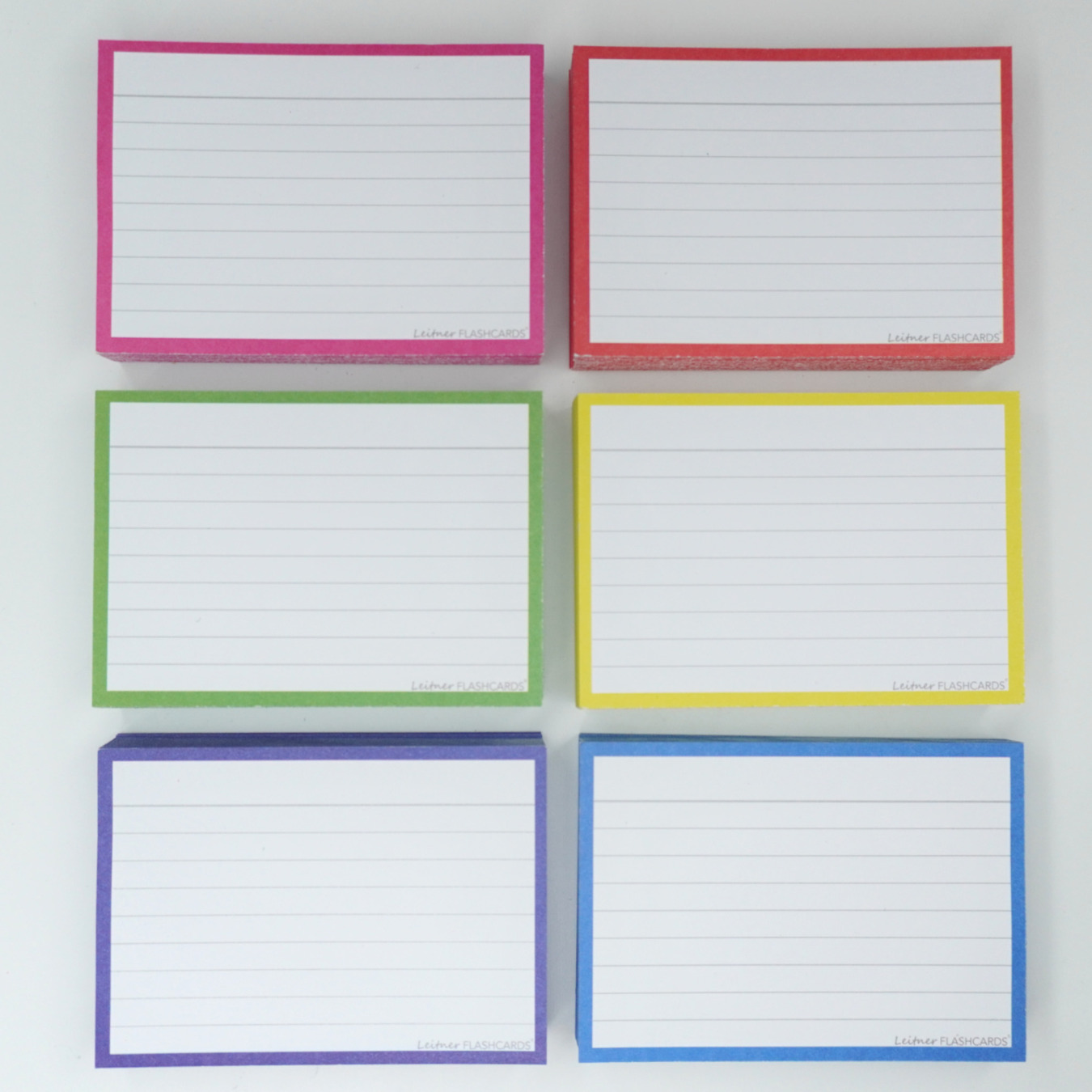 300 Leitner Flashcards Karteikarten Set mit 6 Päckchen A7 Bunt