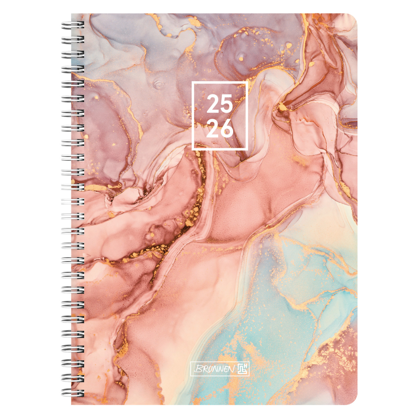 BRUNNEN Wochenplaner A5 Pastel Marble 2025-2026