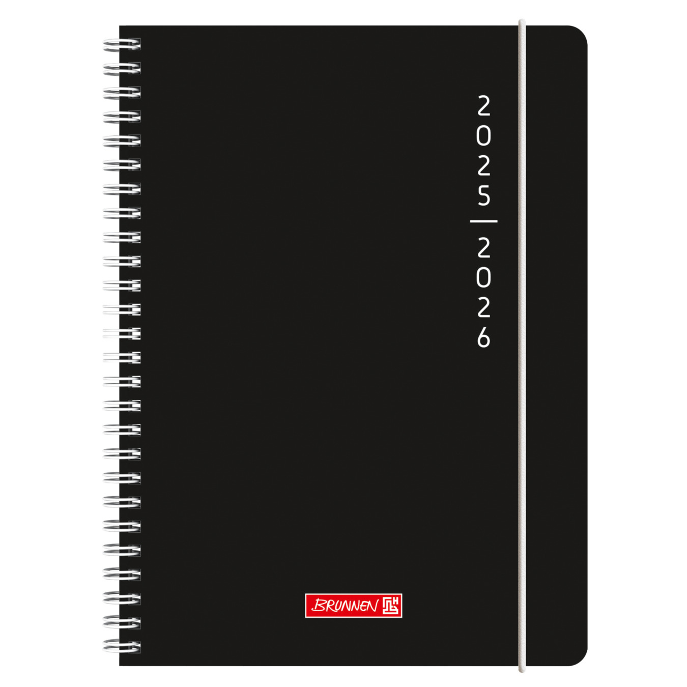 BRUNNEN Wochenplaner A5 Plain Black 2025-2026