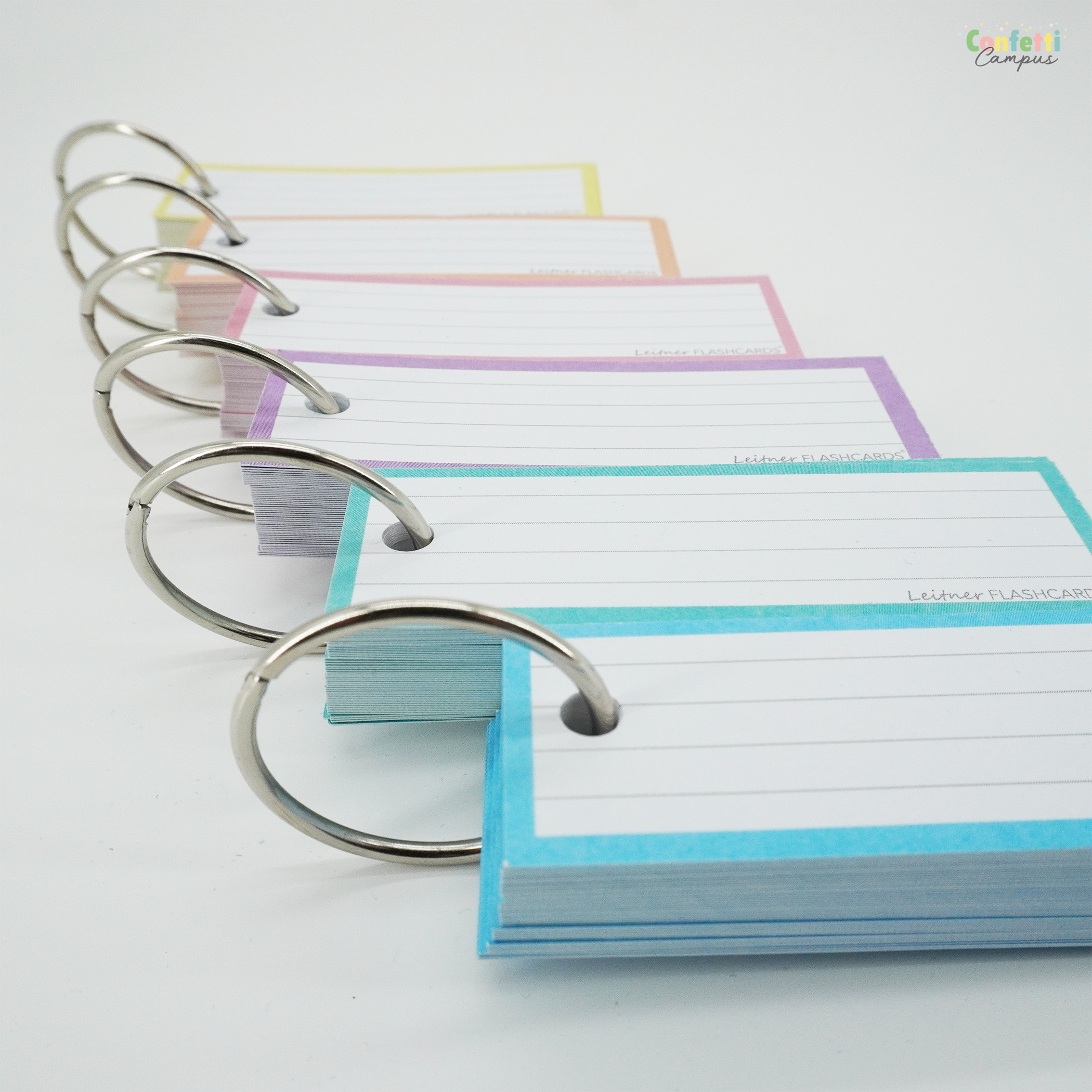 Leitner Flashcards Vokabelkarten am Ring Pastell 300 Stück