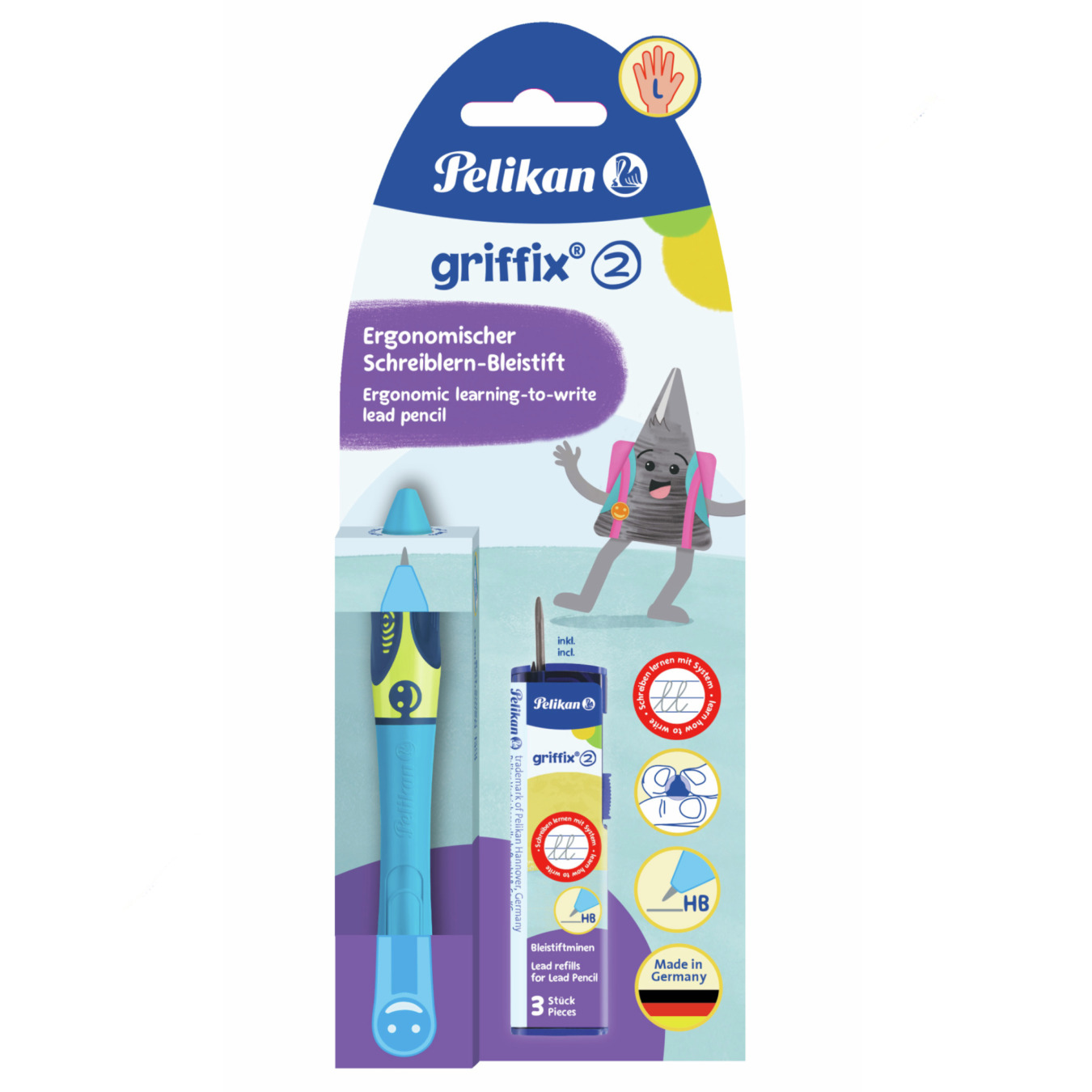 PELIKAN Griffix Schreiblern-Bleistift für Linkshänder Blau