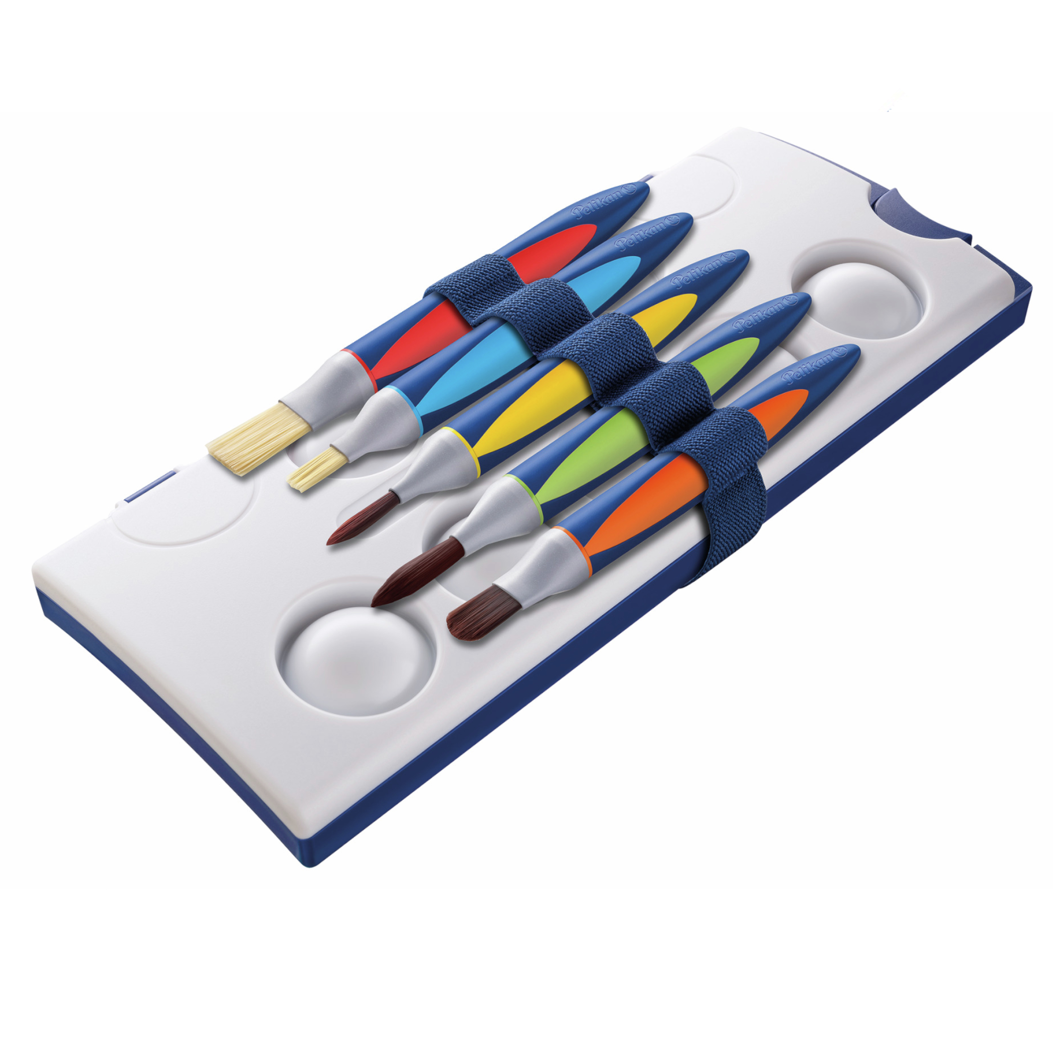 Set De 5 Pinceaux Pelikan Griffix Pour Enfants - Manche Triangulaire Ergonomique - Poils Synthétiques Qualité - Avec Bande
