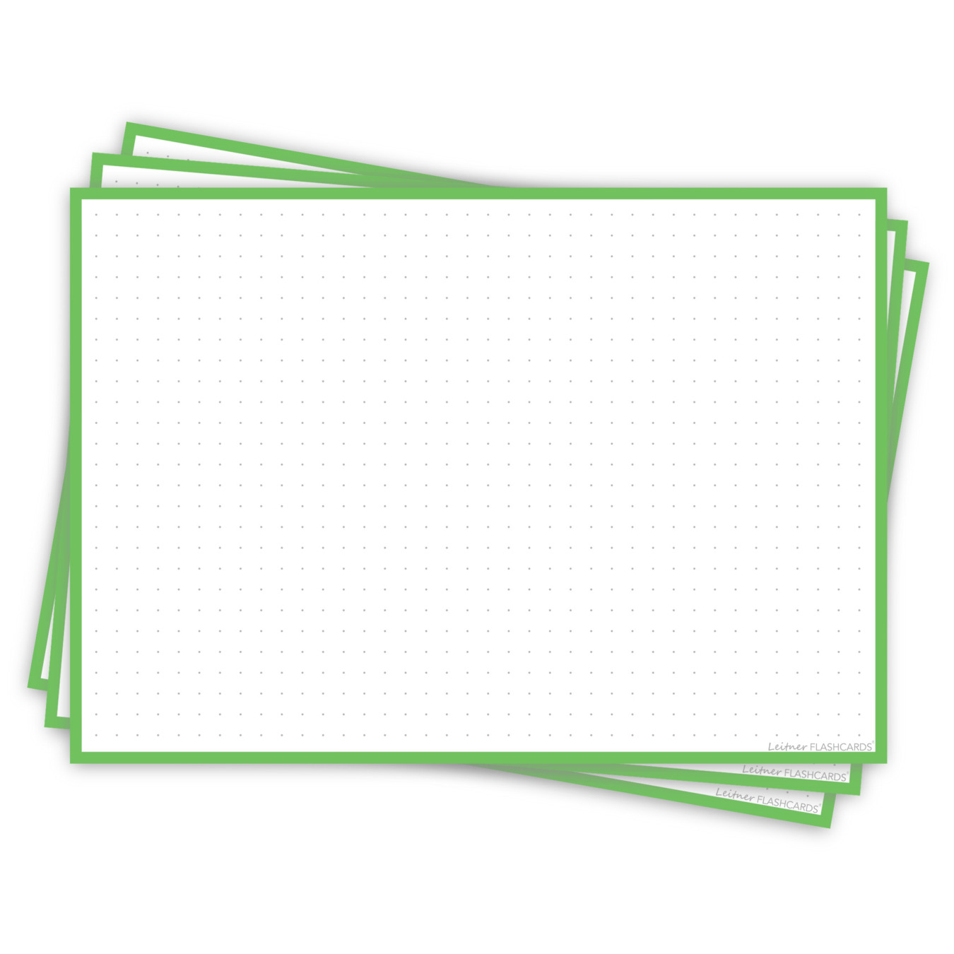 Leitner Flashcards Karteikarten A5 Grün Dotted