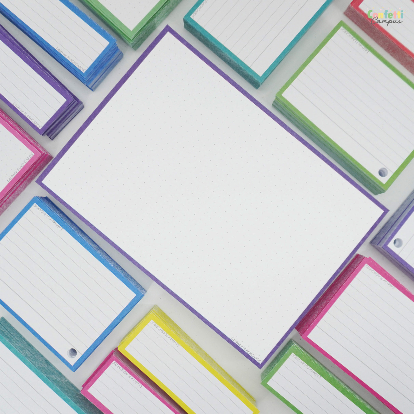 Leitner Flashcards Karteikarten A5 Lila Dotted
