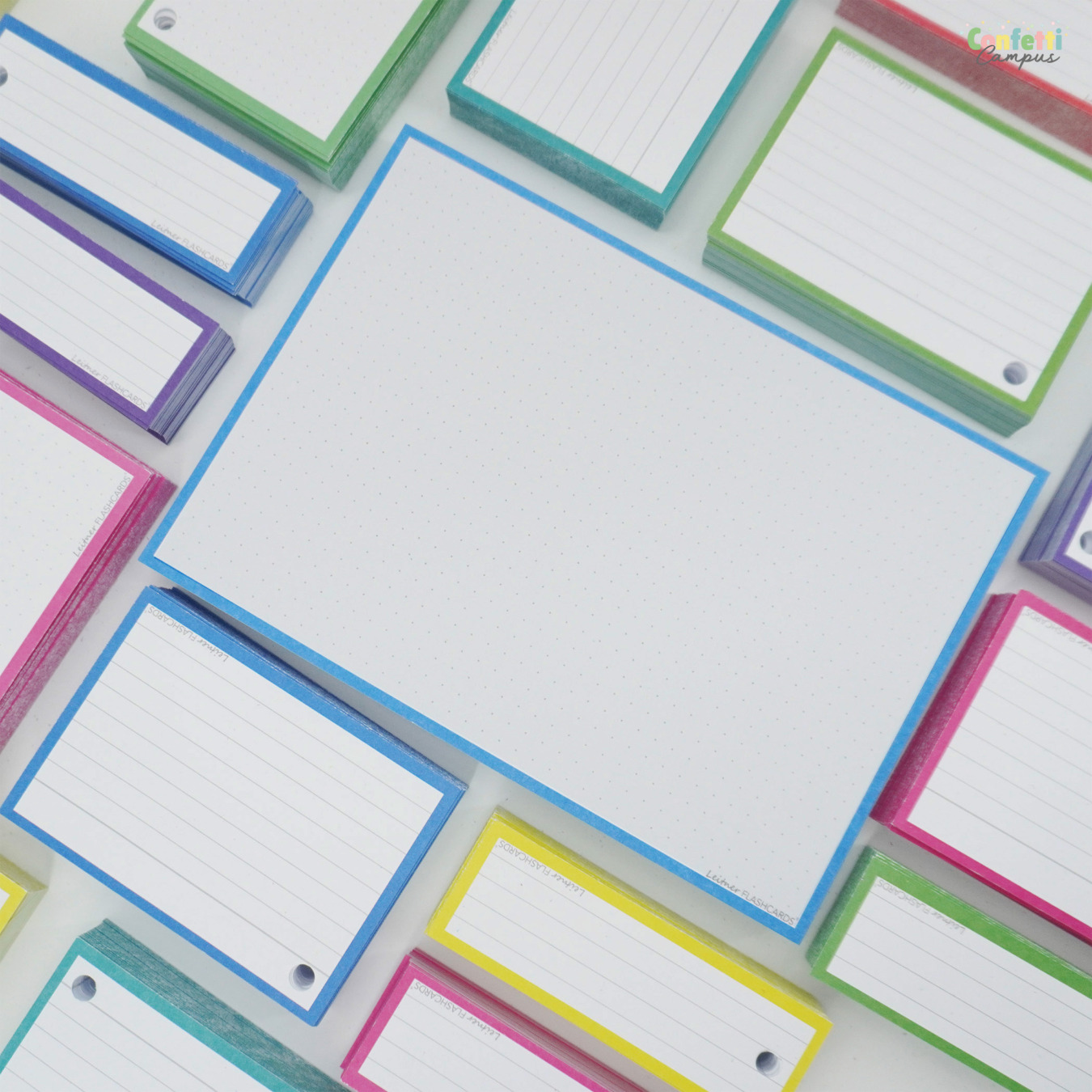 Leitner Flashcards Karteikarten A5 Blau Dotted