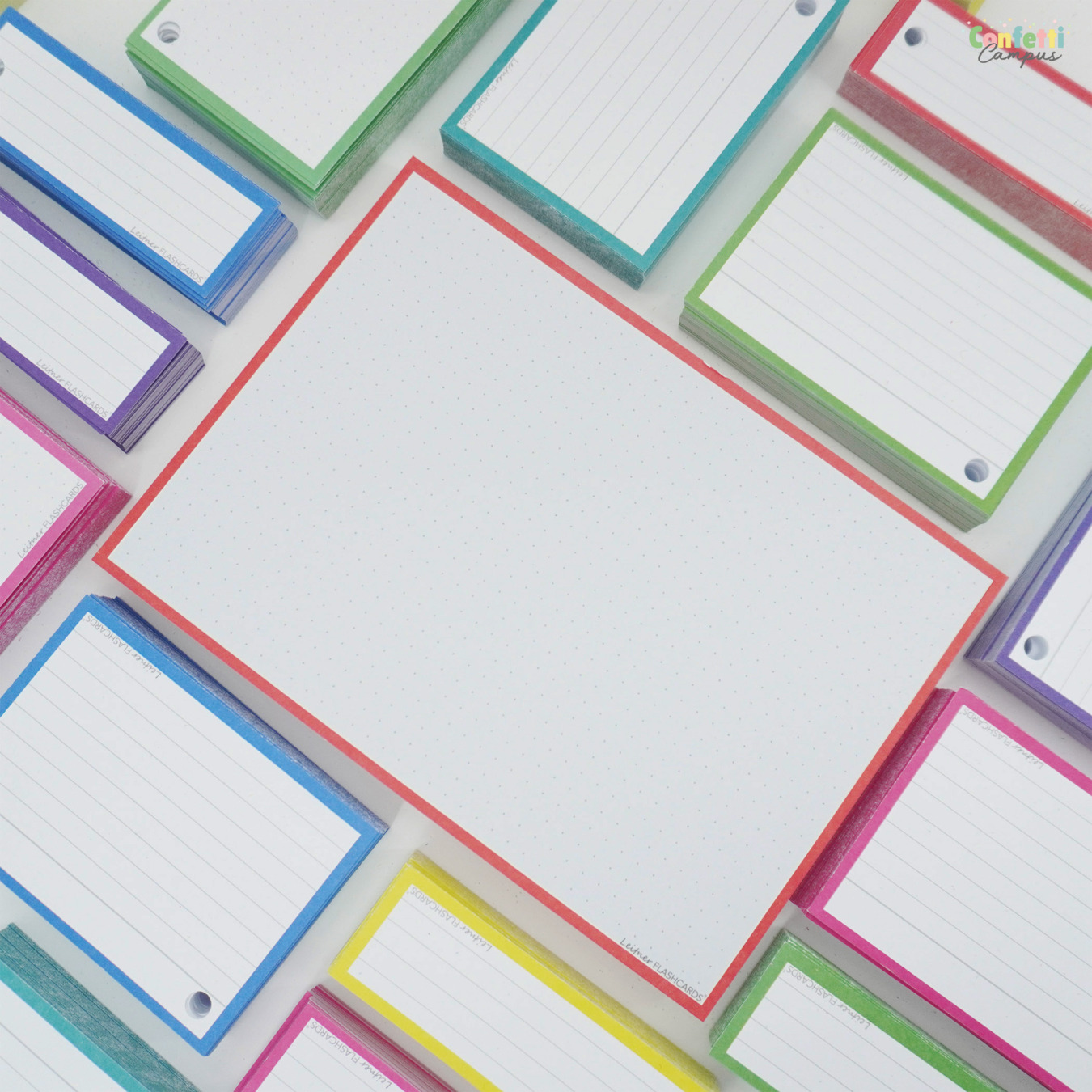 Leitner Flashcards Karteikarten A5 Rot Dotted