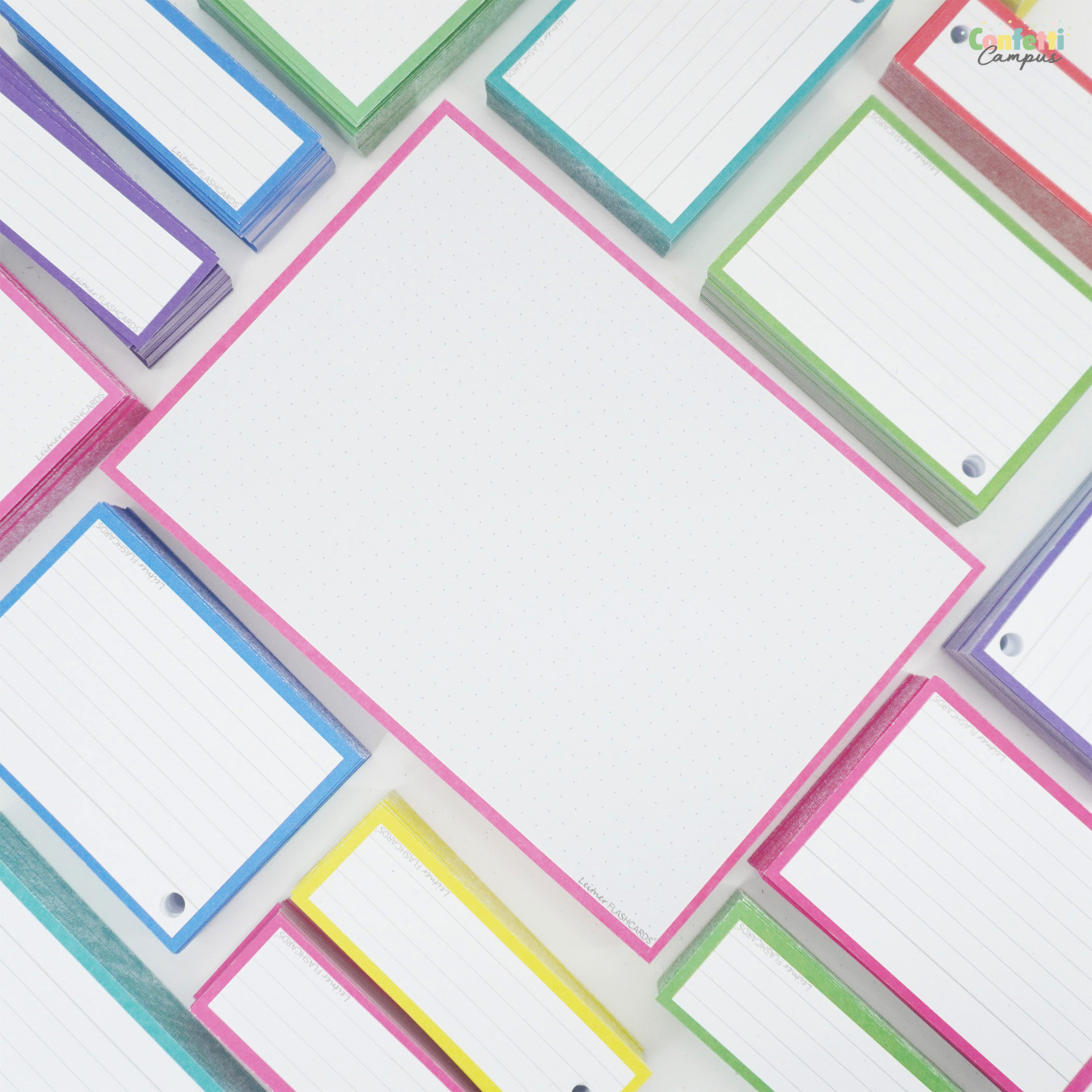 Leitner Flashcards Karteikarten A5 Pink Dotted