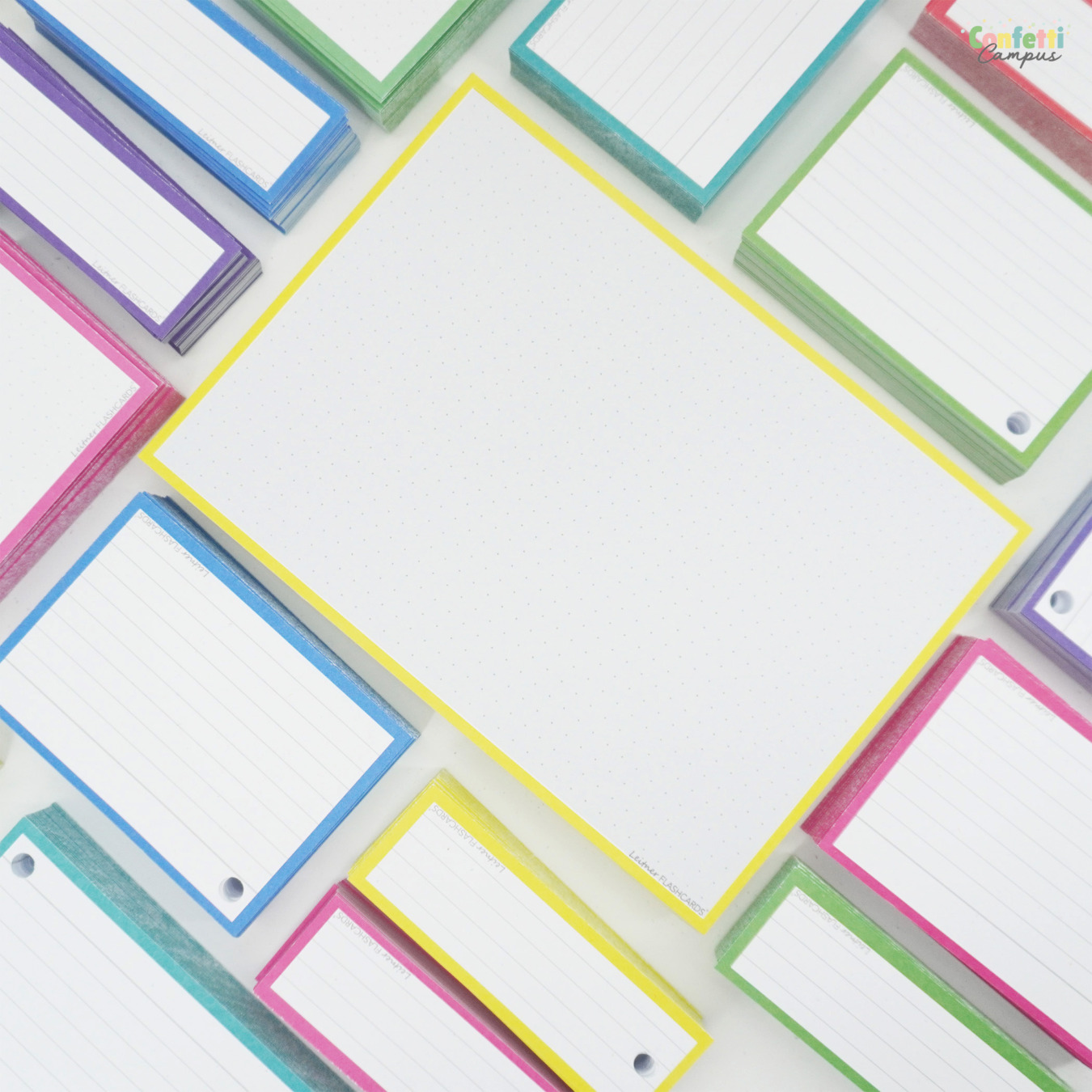 Leitner Flashcards Karteikarten A5 Gelb Dotted