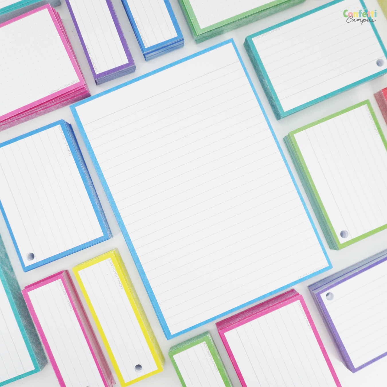 Leitner Flashcards Karteikarten A5 Blau Liniert