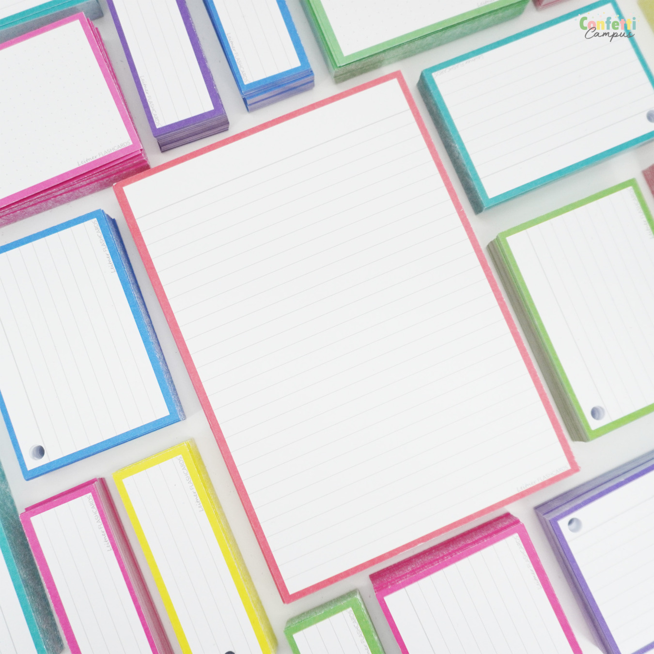 Leitner Flashcards Karteikarten A5 Rot Liniert