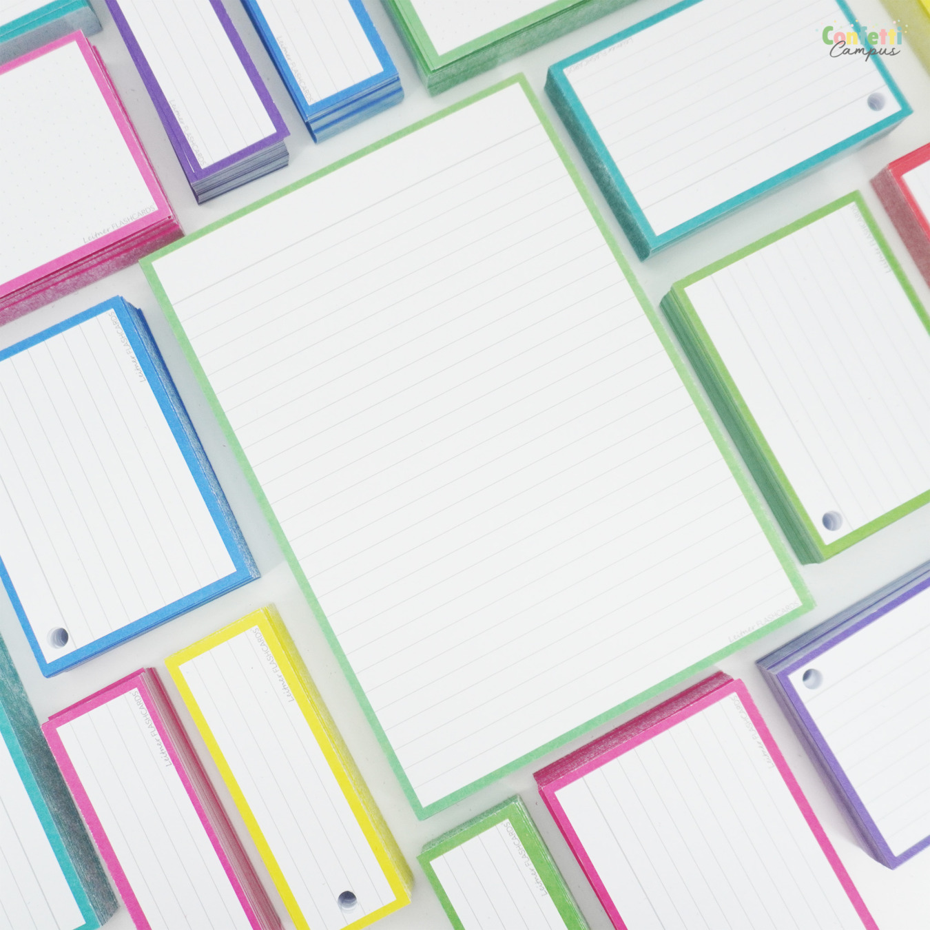 Leitner Flashcards Karteikarten A5 Grün Liniert