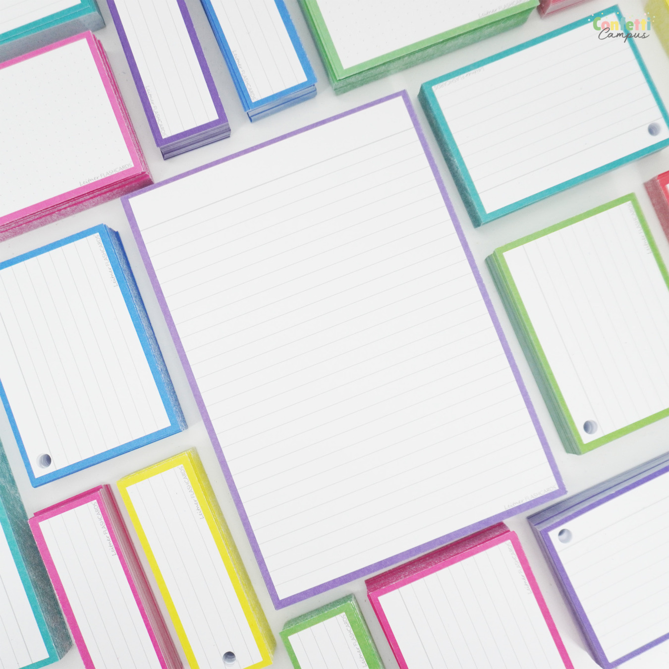 Leitner Flashcards Karteikarten A5 Lila Liniert