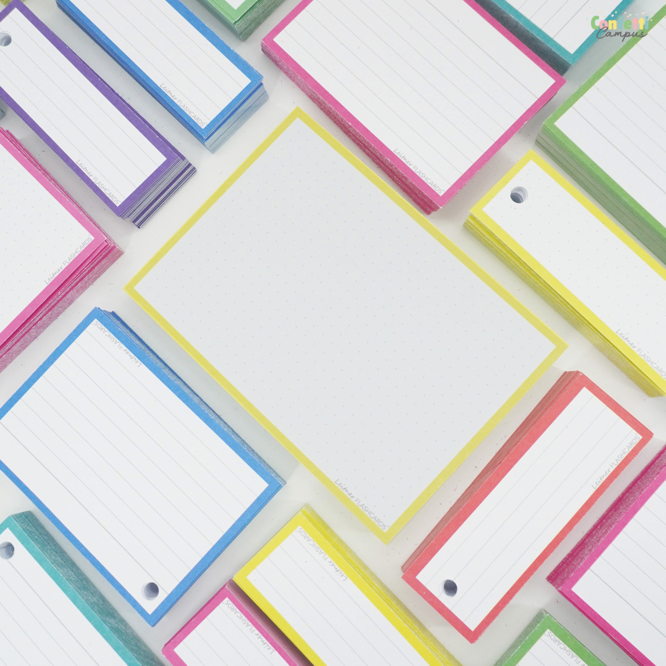 Leitner Flashcards Karteikarten A6 Gelb Dotted