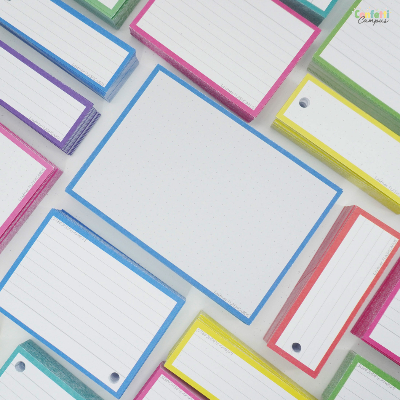 Leitner Flashcards Karteikarten A6 Blau Dotted