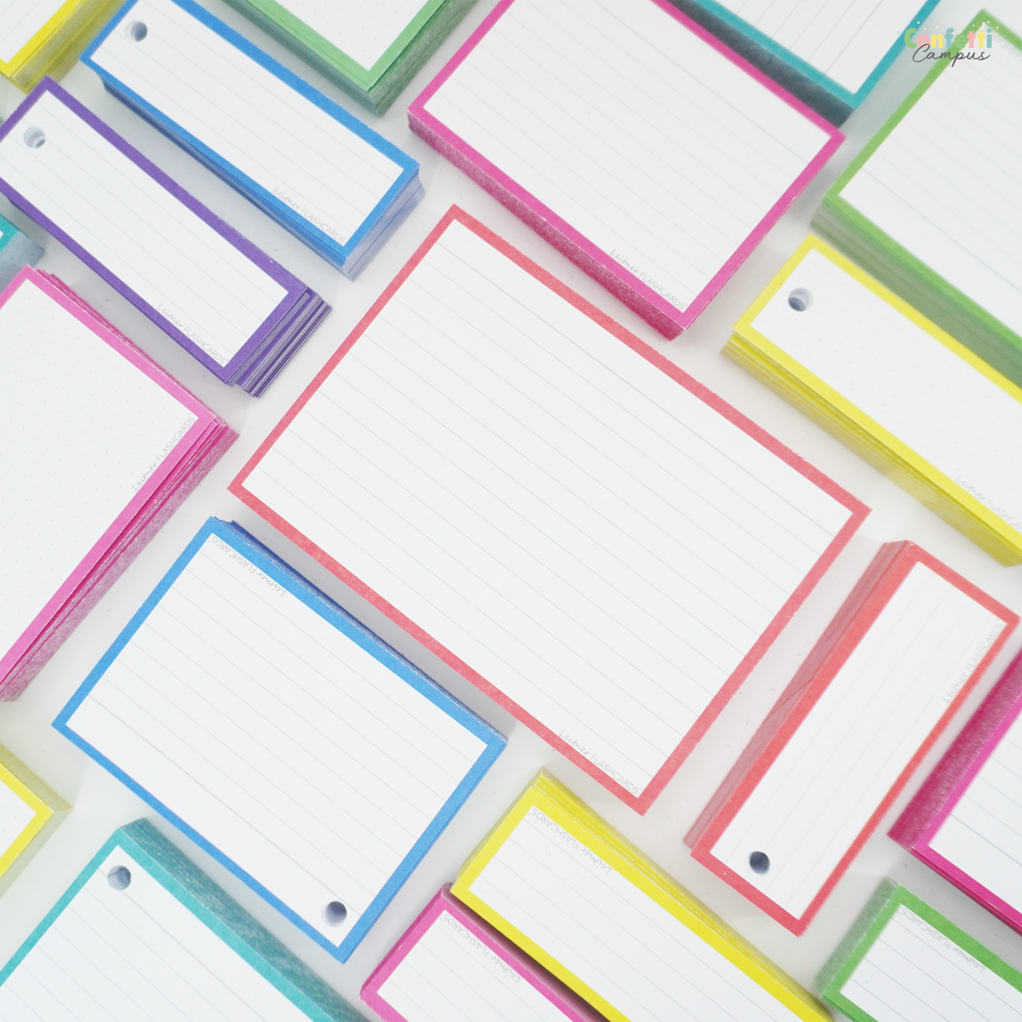 300 Karteikarten A6 Liniert & Blanko - Lernkarten Mit Ringösen Für Studium & Schule