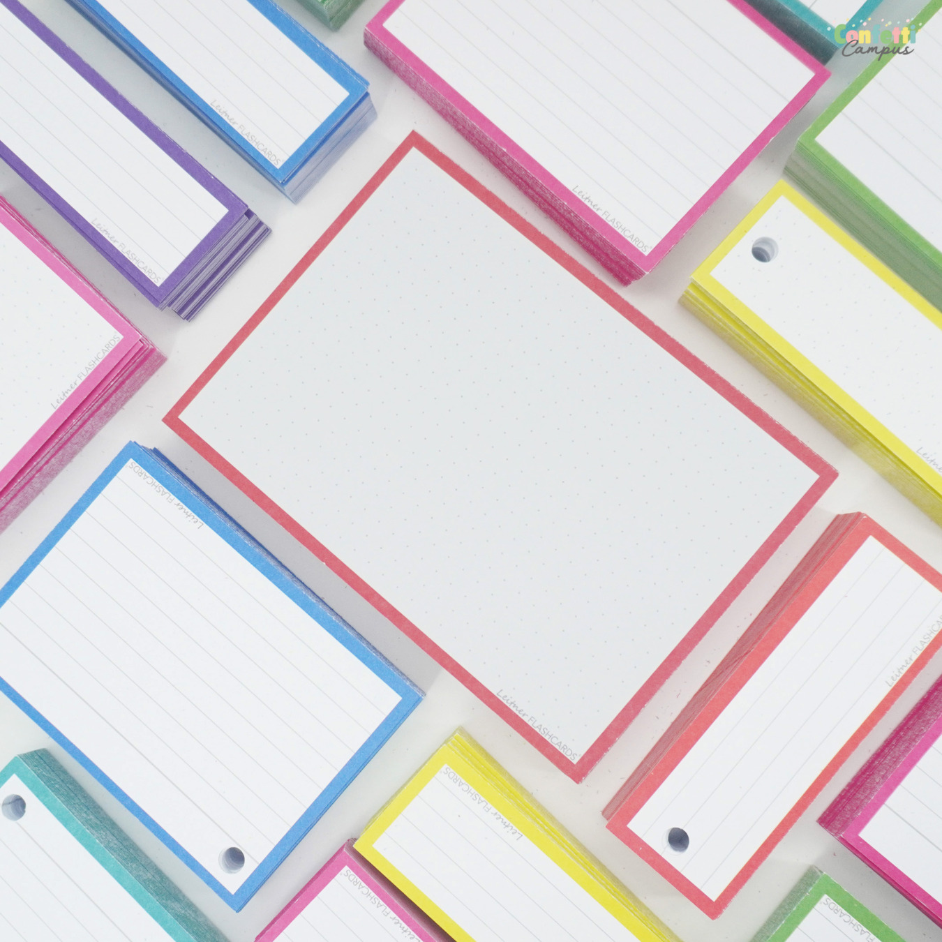 Leitner Flashcards Karteikarten A6 Rot Dotted