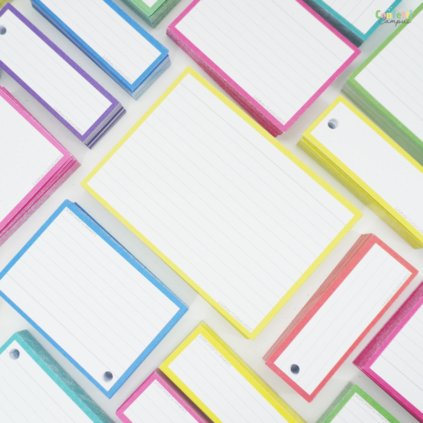 Leitner Flashcards Karteikarten A6 Gelb Liniert