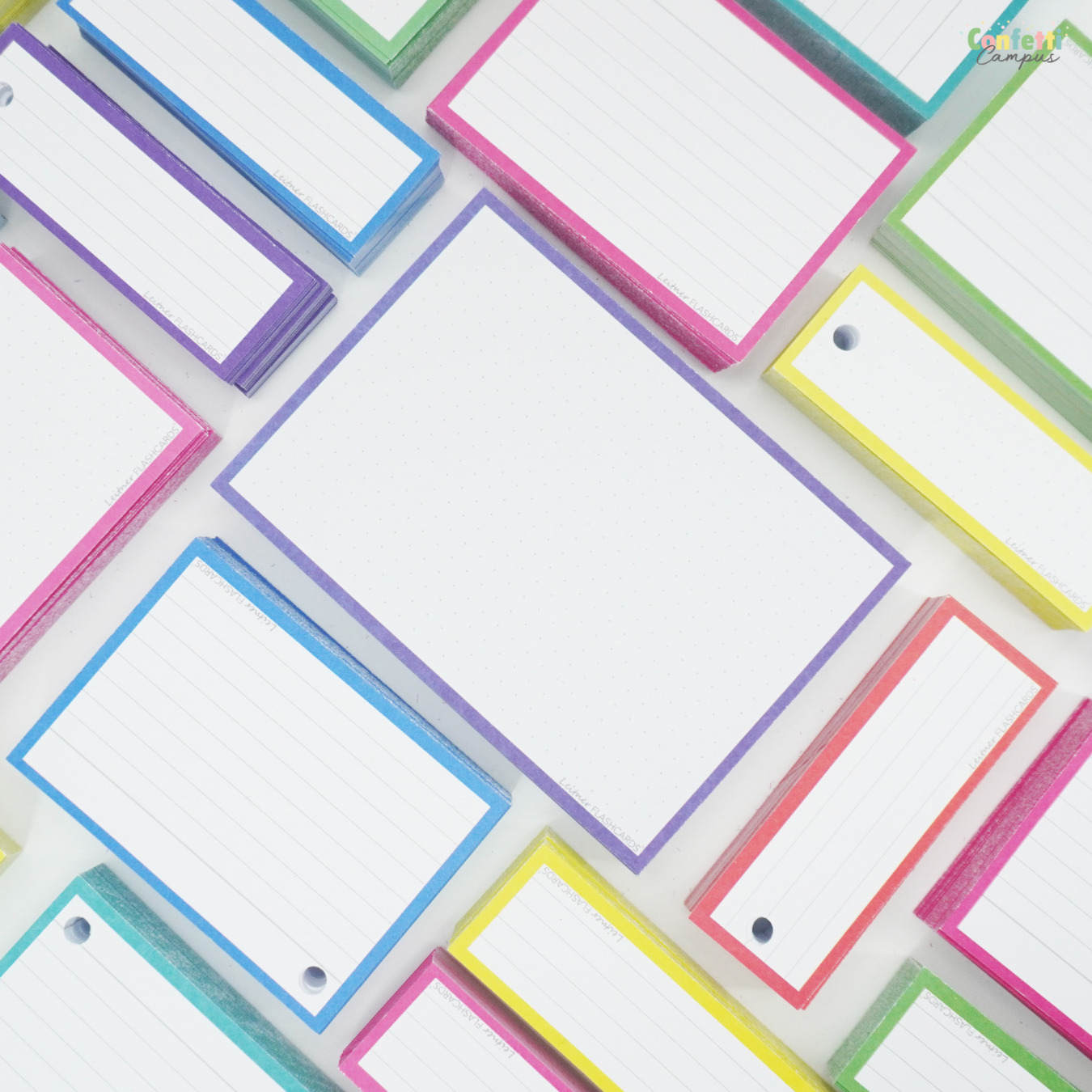 Leitner Flashcards Karteikarten A6 Lila Dotted
