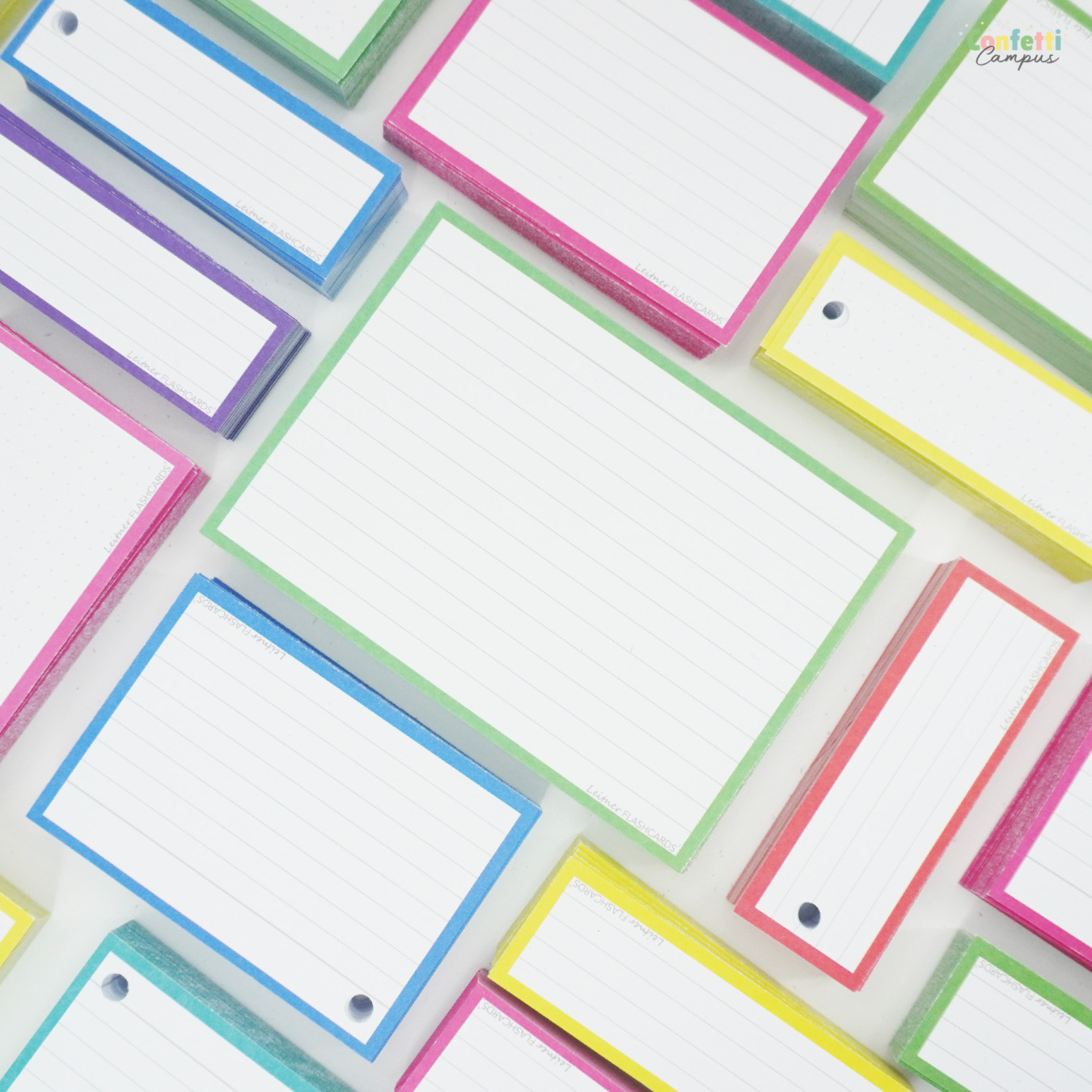 Leitner Flashcards Karteikarten A6 Grün Liniert