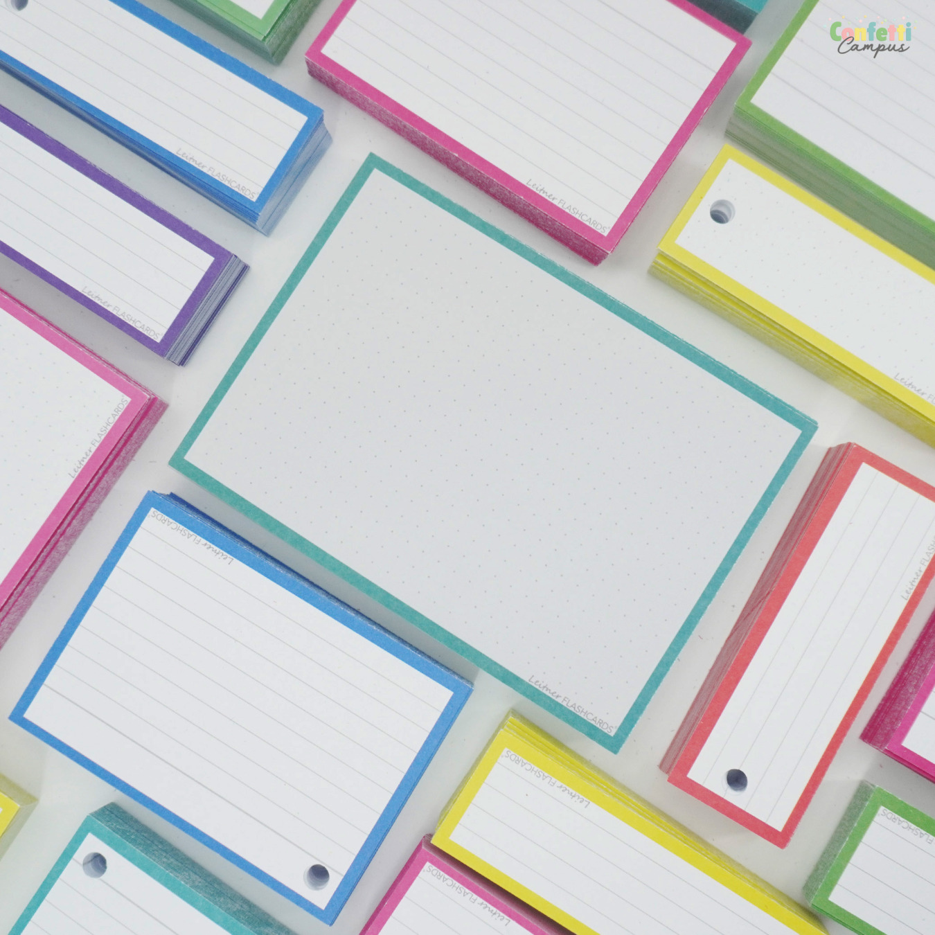 Leitner Flashcards Karteikarten A6 Türkis Dotted