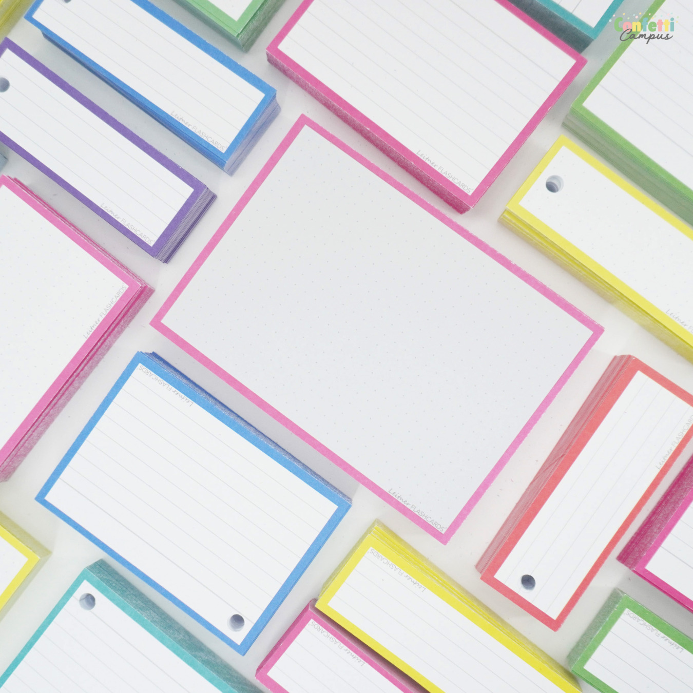 Leitner Flashcards Karteikarten A6 Pink Dotted