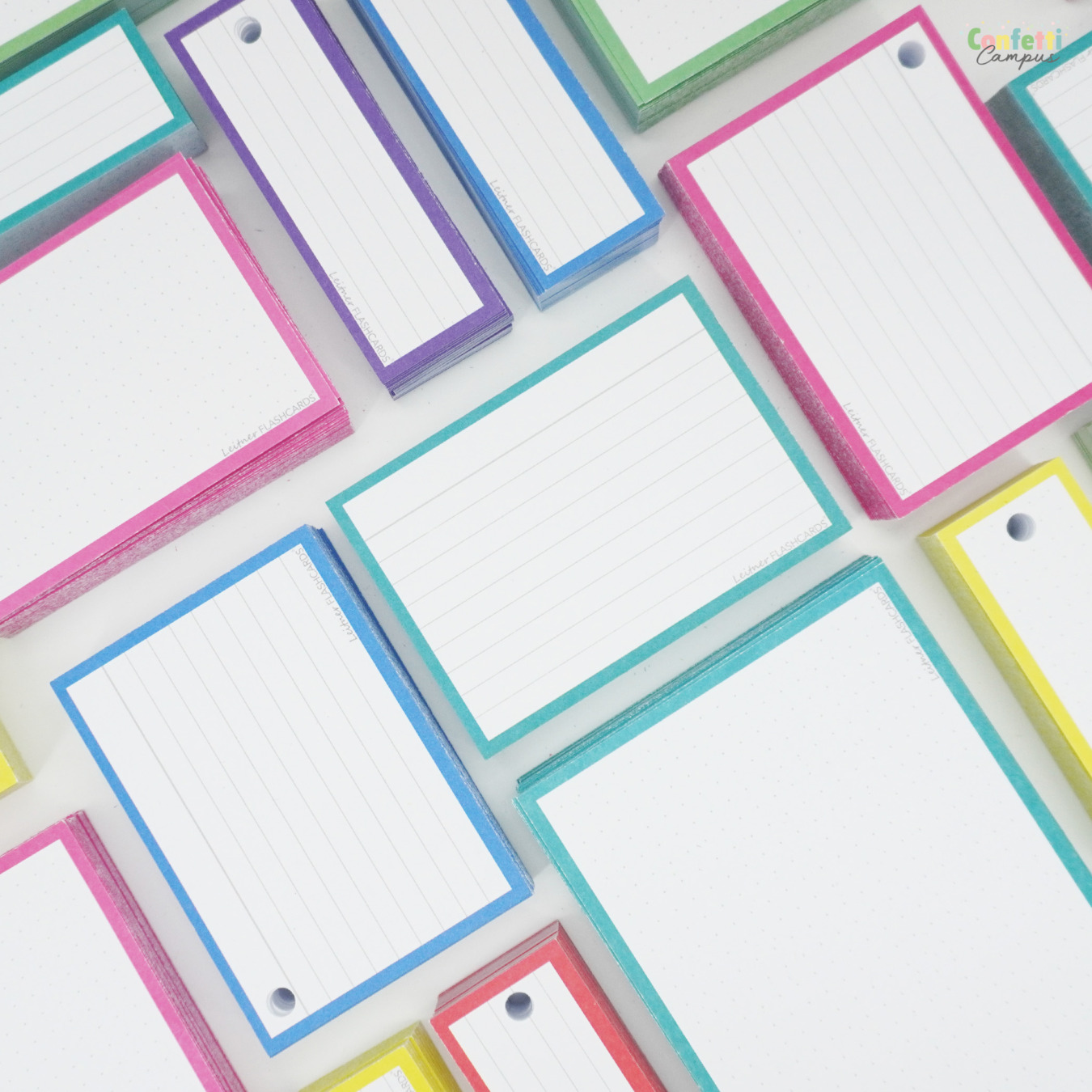 Leitner Flashcards Karteikarten A7 Türkis Liniert