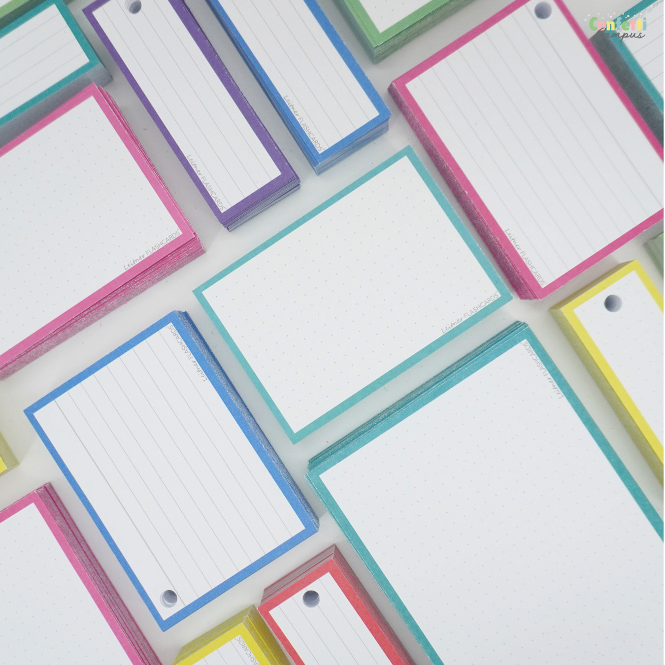 Leitner Flashcards Karteikarten A7 Türkis Dotted