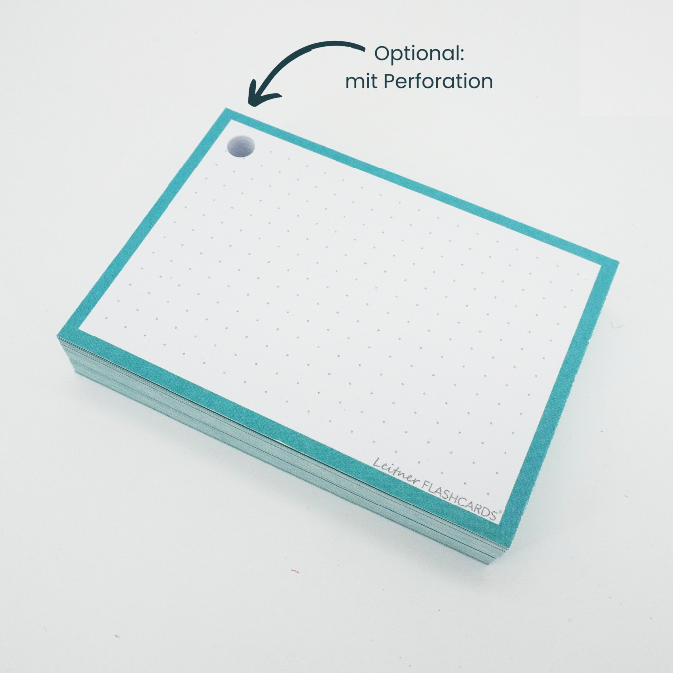 Leitner Flashcards Karteikarten A7 Türkis Dotted