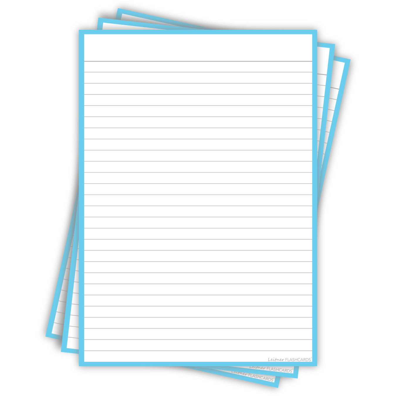 Leitner Flashcards Karteikarten A5 Pastell Blau Liniert
