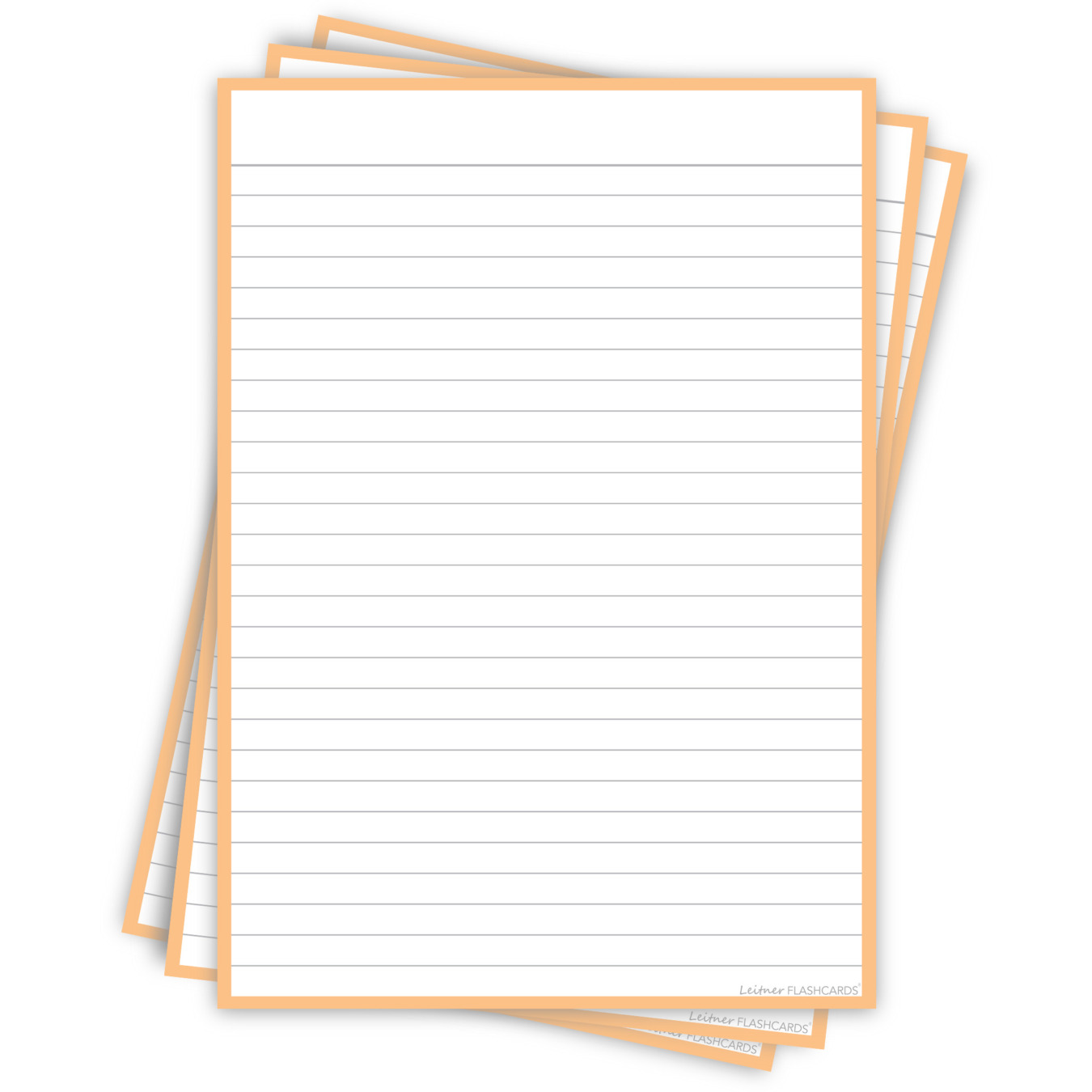 Leitner Flashcards Karteikarten A5 Pastell Pfirsich Liniert