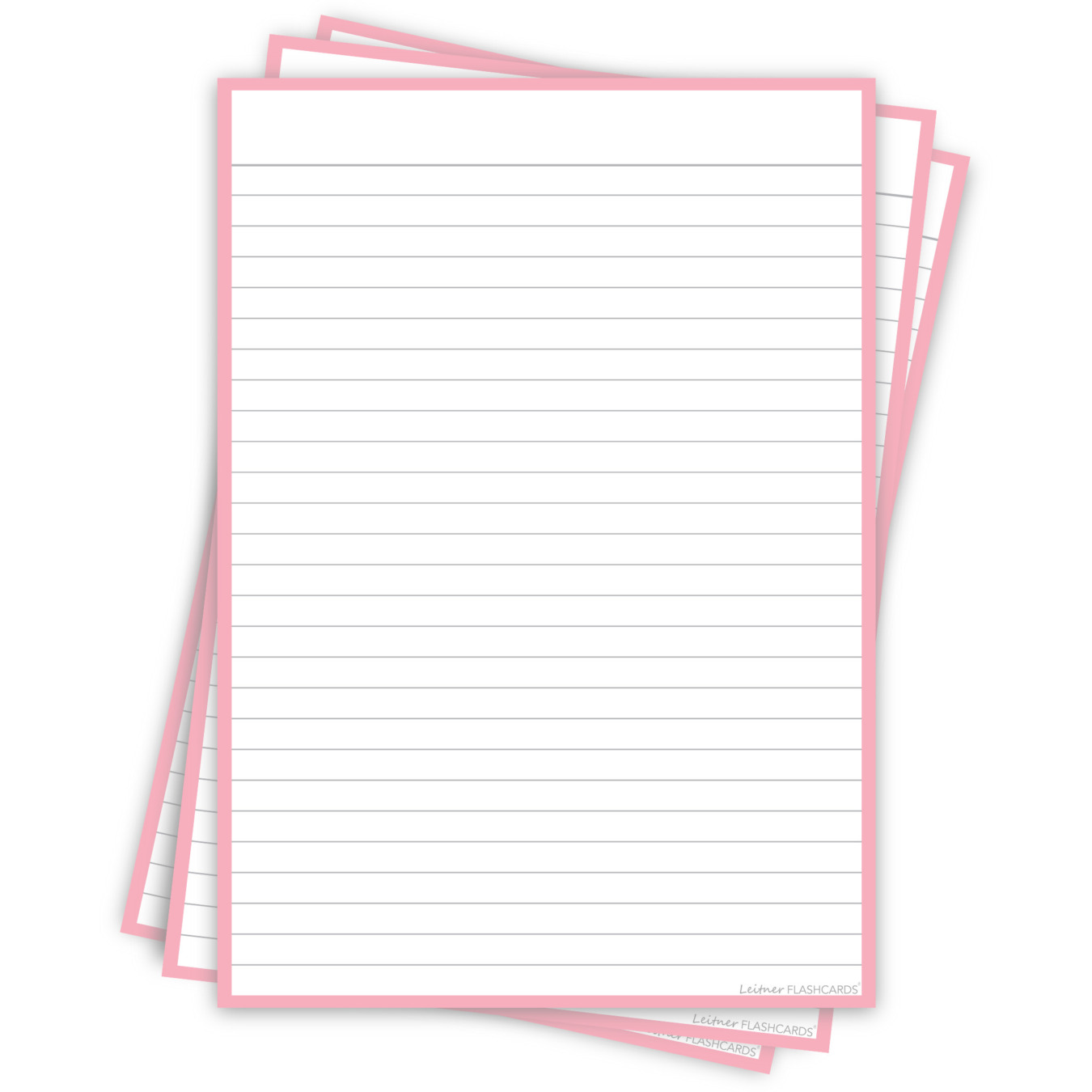 Leitner Flashcards Karteikarten A5 Pastell Rosa Liniert