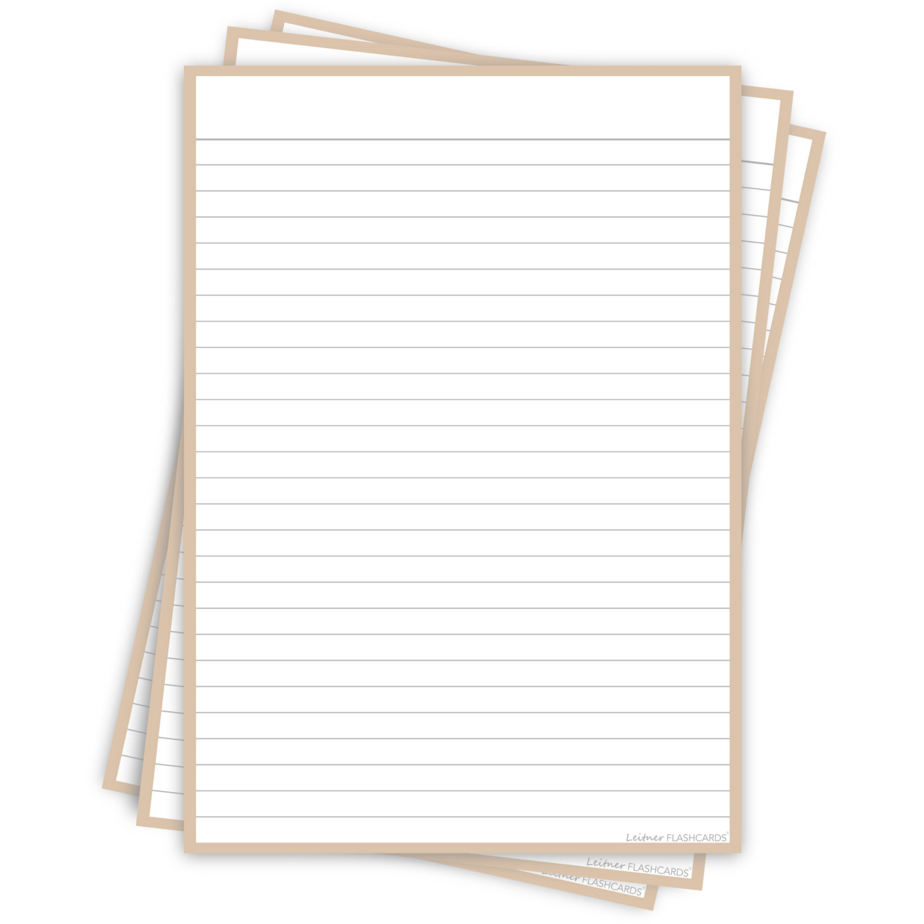 Leitner Flashcards Karteikarten A5 Sand Liniert