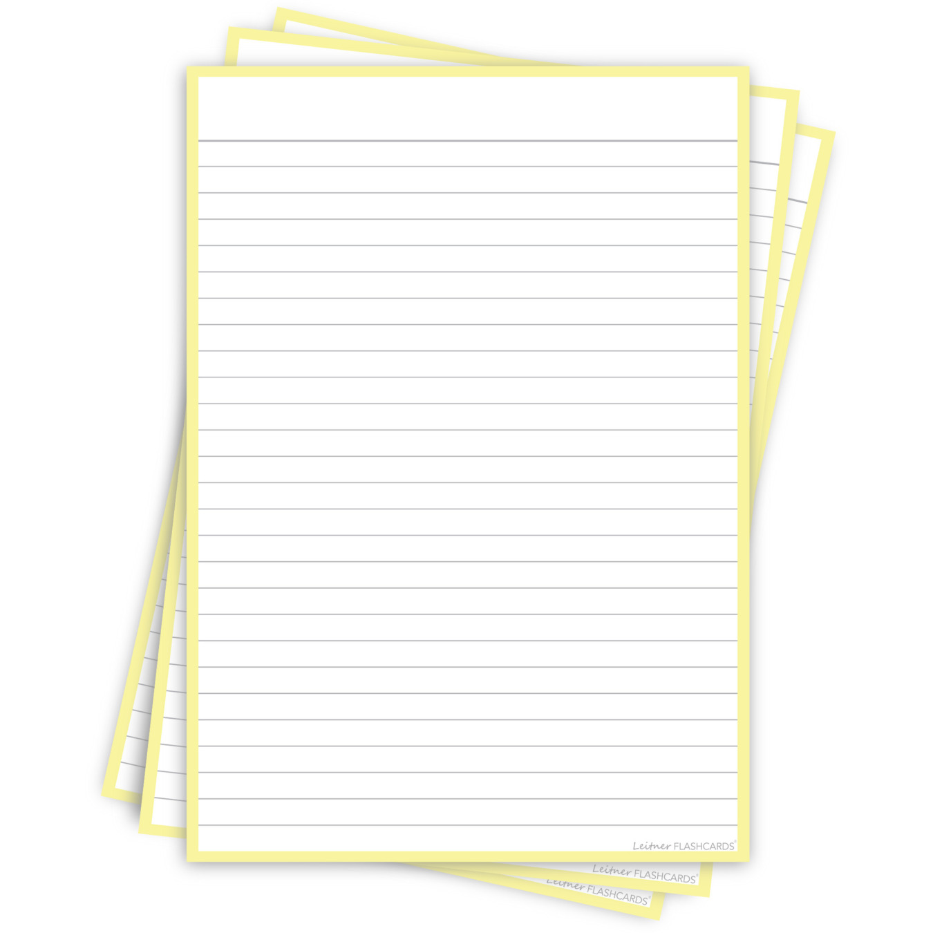 Leitner Flashcards Karteikarten A5 Pastell Gelb Liniert