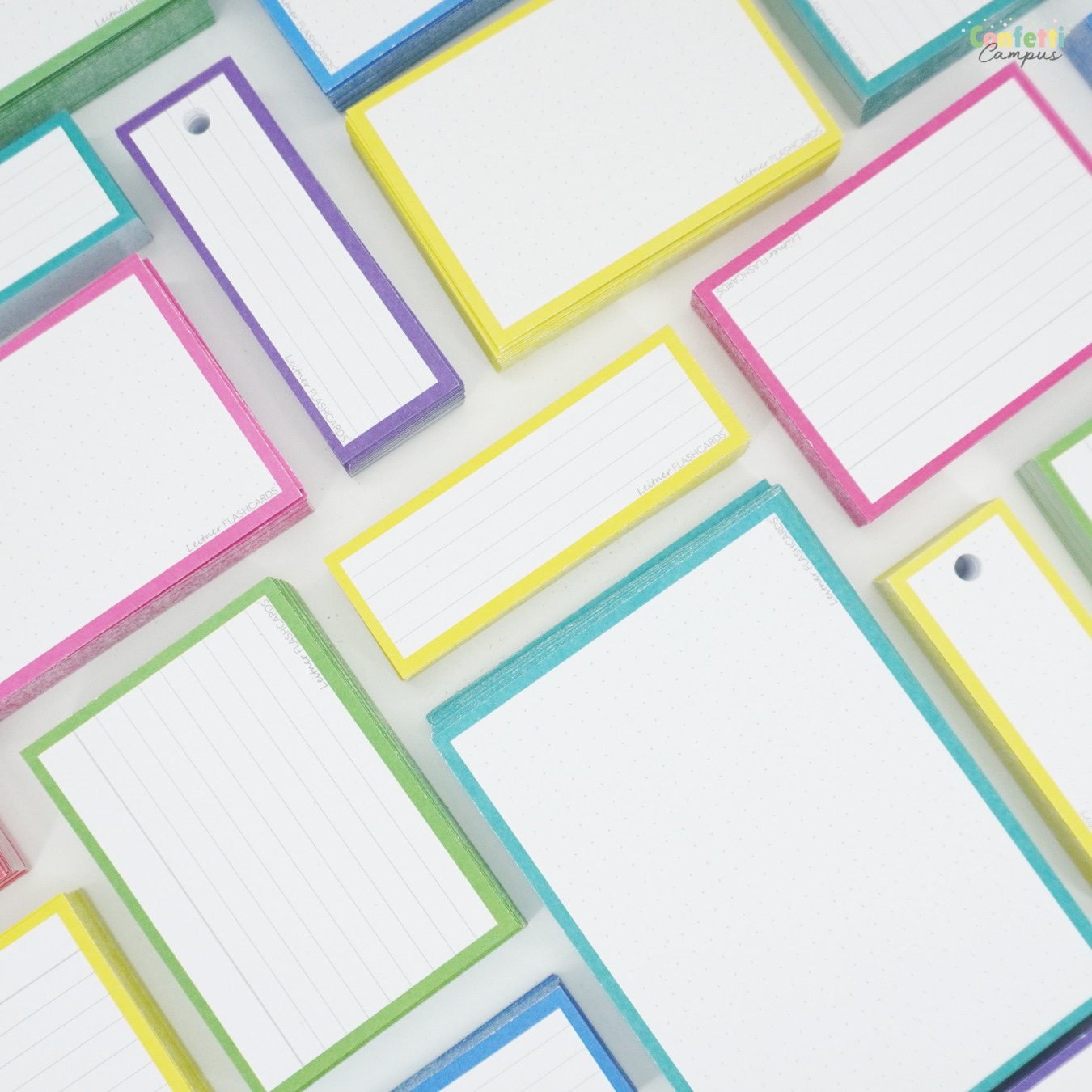 Leitner Flashcards Karteikarten Vokabeln Gelb Liniert