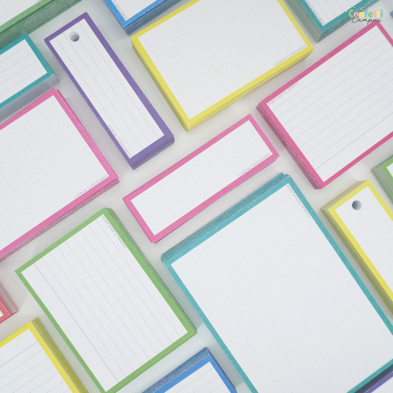 Leitner Flashcards Karteikarten Vokabeln Pink Dotted