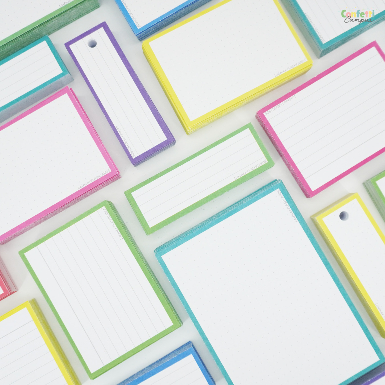 Leitner Flashcards Karteikarten Vokabeln Grün Liniert