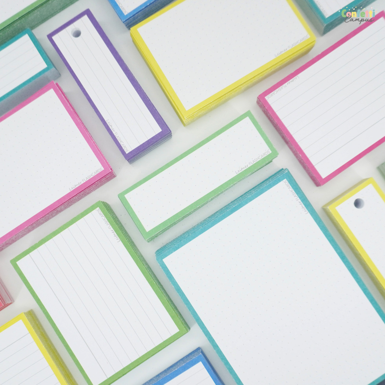 Leitner Flashcards Karteikarten Vokabeln Grün Dotted