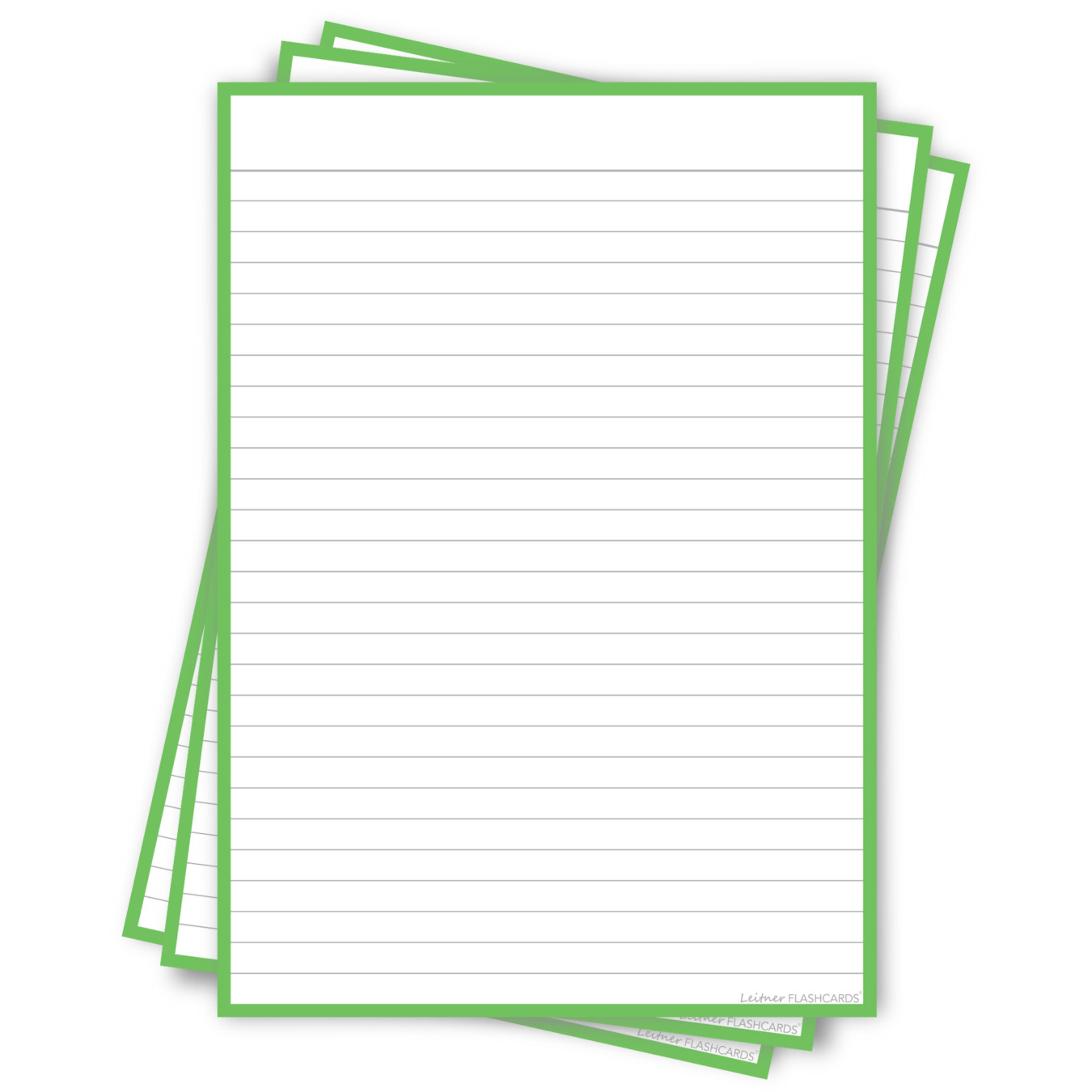 Leitner Flashcards Karteikarten A5 Grün Liniert